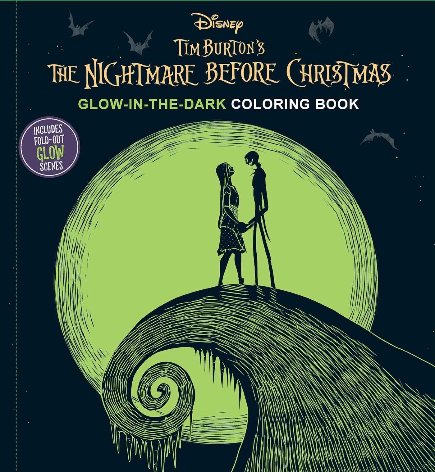 Vorderes Coverbild Disney Tim Burton's the Nightmare Before Christmas Glow-In-The-Dark Coloring Book