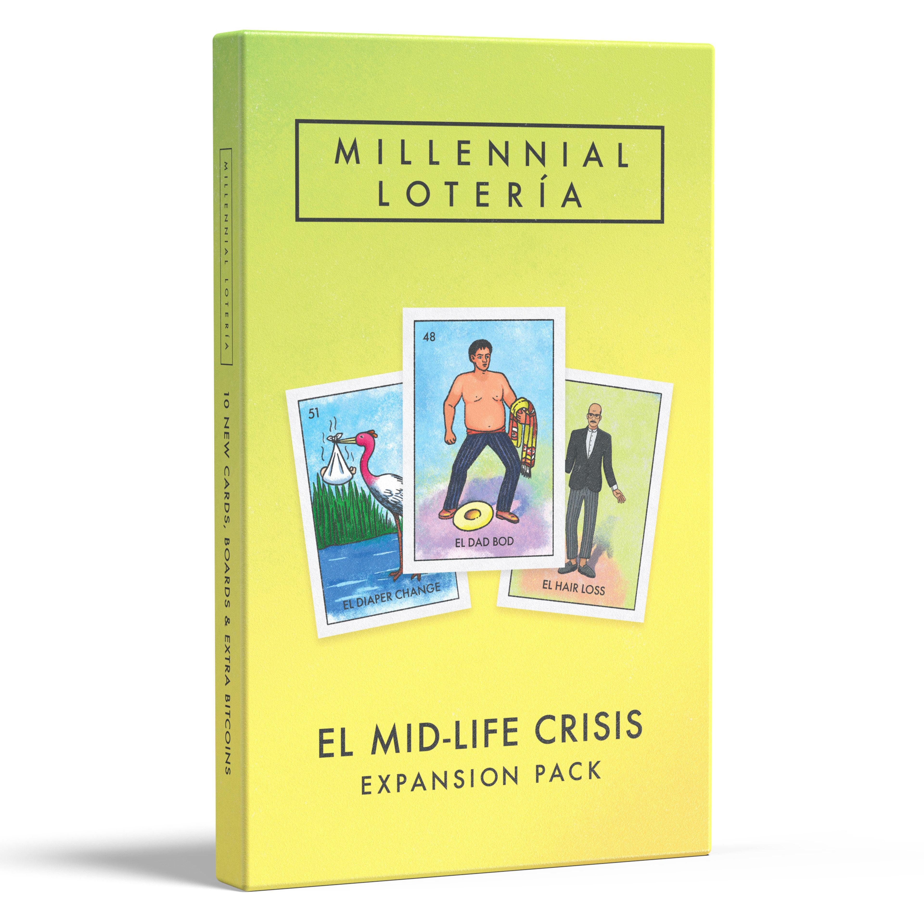 Vorderes Coverbild Millennial Lotería: El Midlife Crisis Expansion Pack