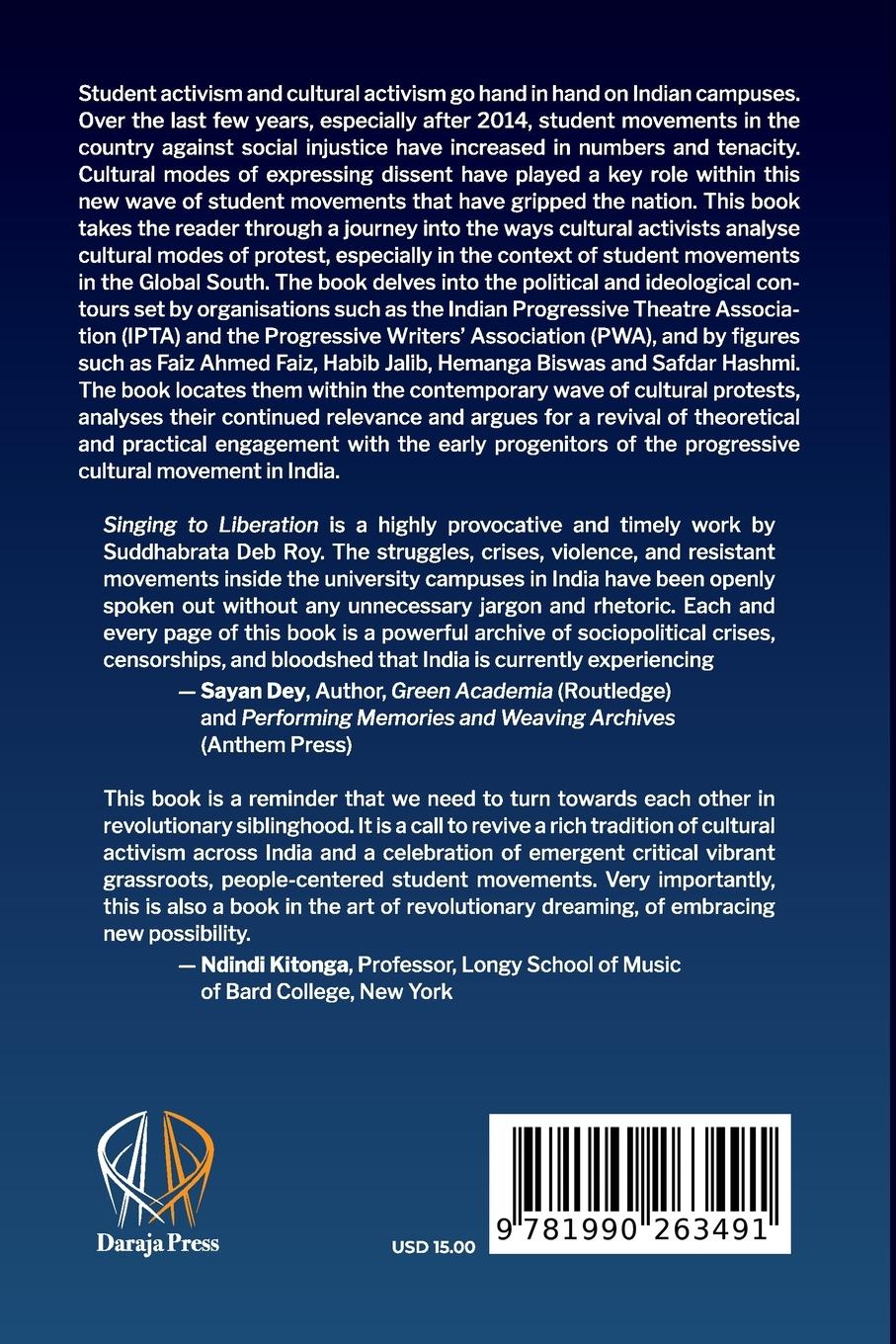 Rückseitencover Singing to liberation