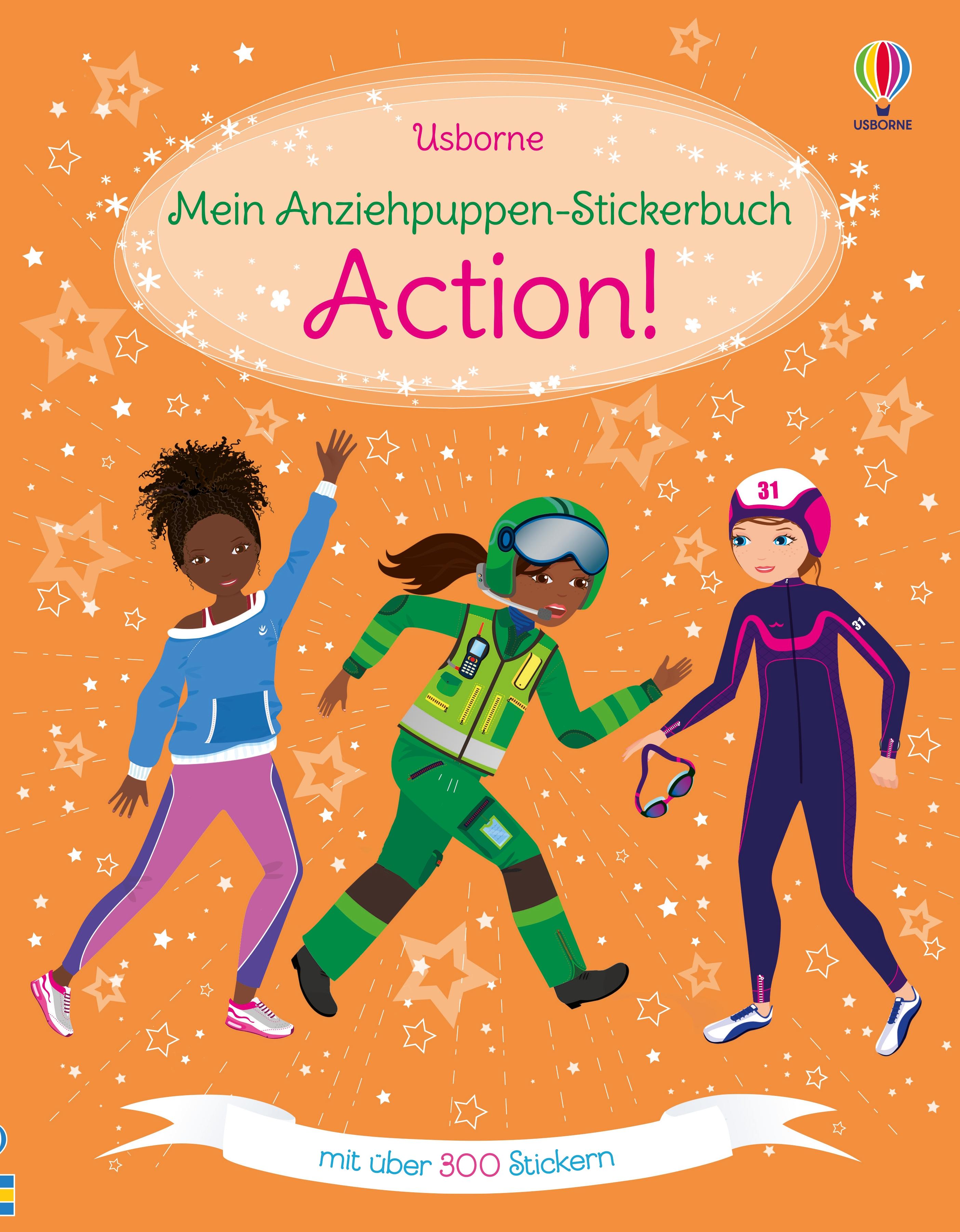 Vorderes Coverbild Mein Anziehpuppen-Stickerbuch: Action!