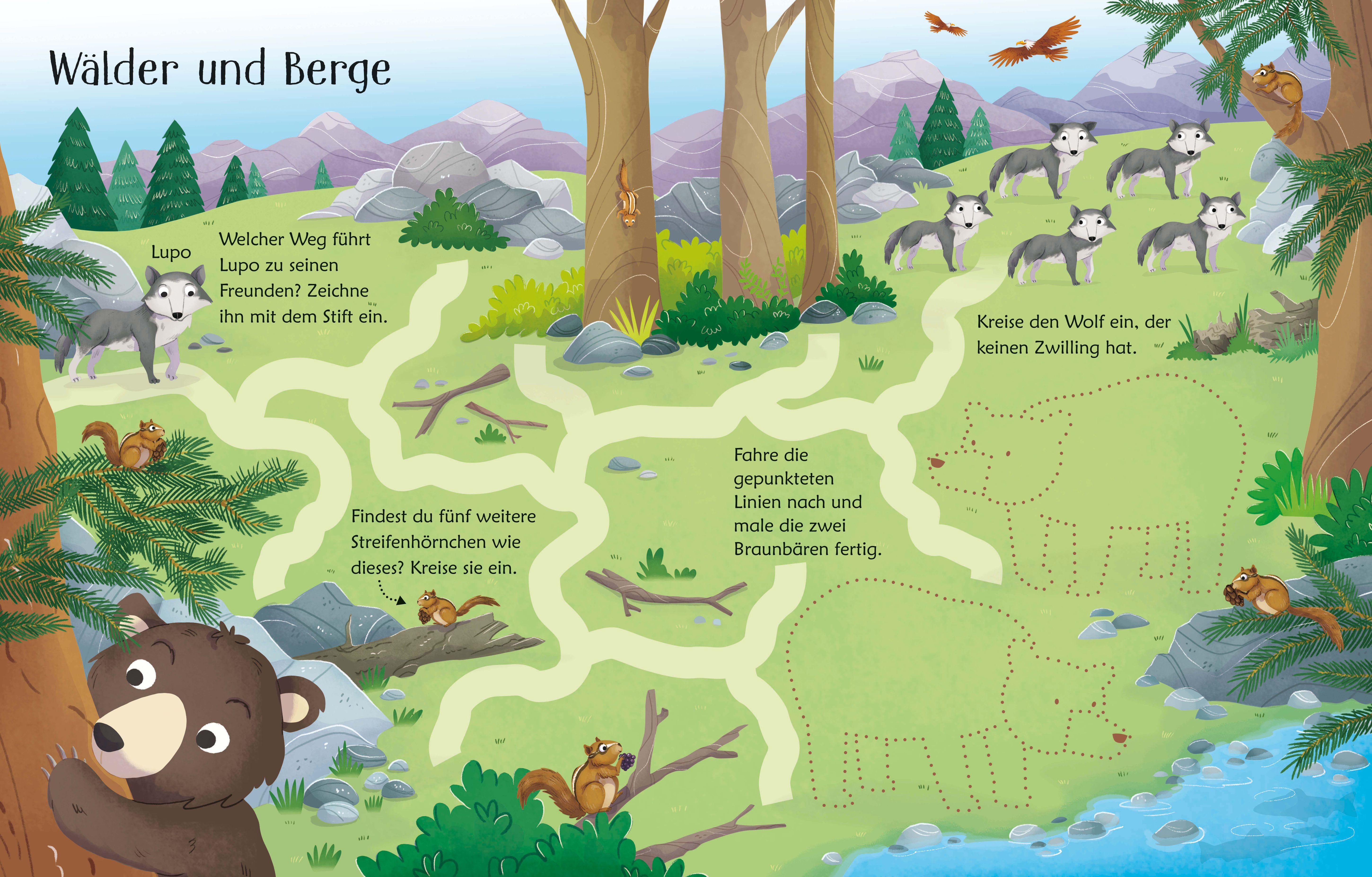Beispielinhalt (Bild) Mein Wisch-und-weg-Buch: Im Wald