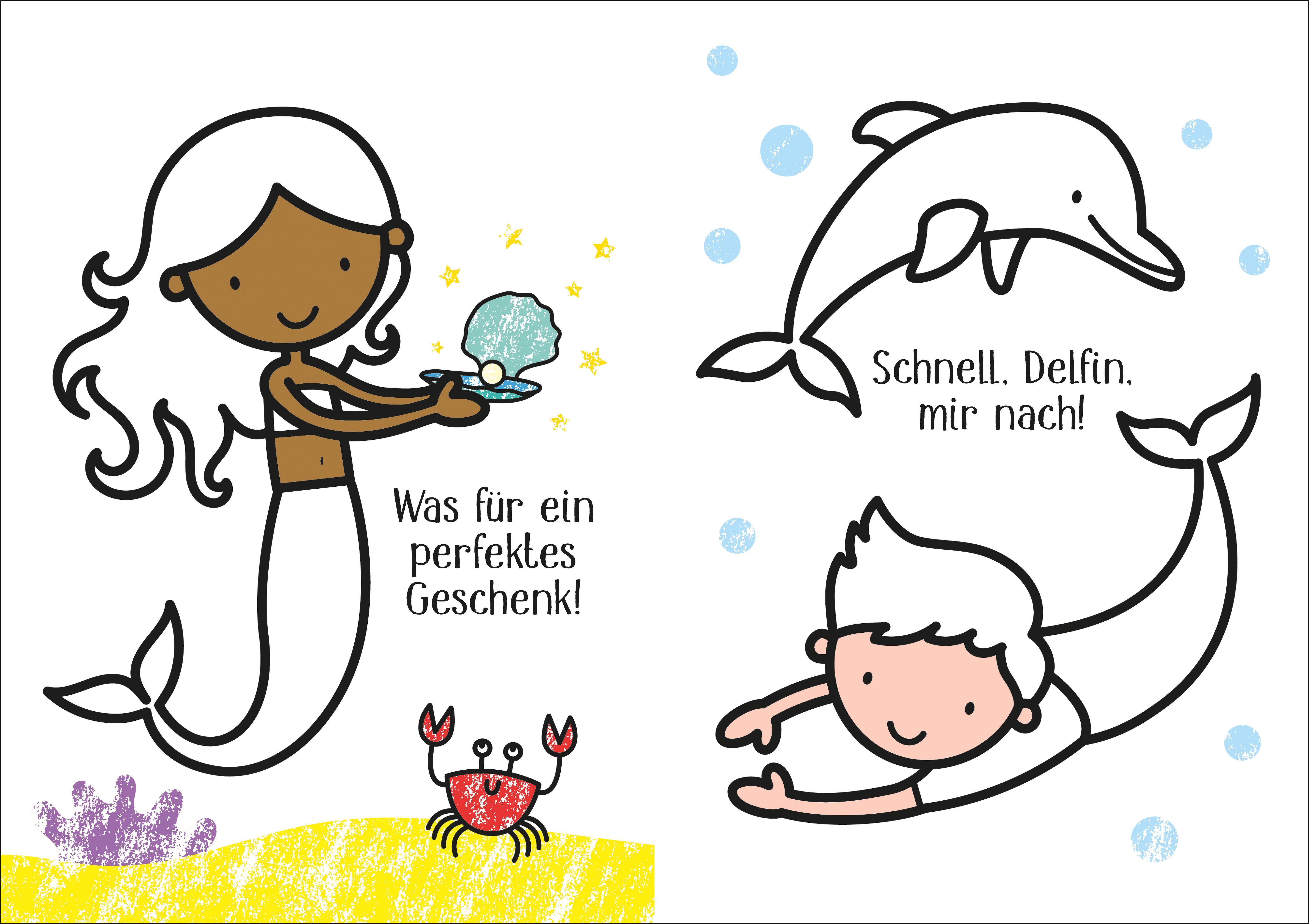 Beispielinhalt (Bild) Kleine Kreativ-Werkstatt - Ganz einfach ausmalen: Meerjungfrauen