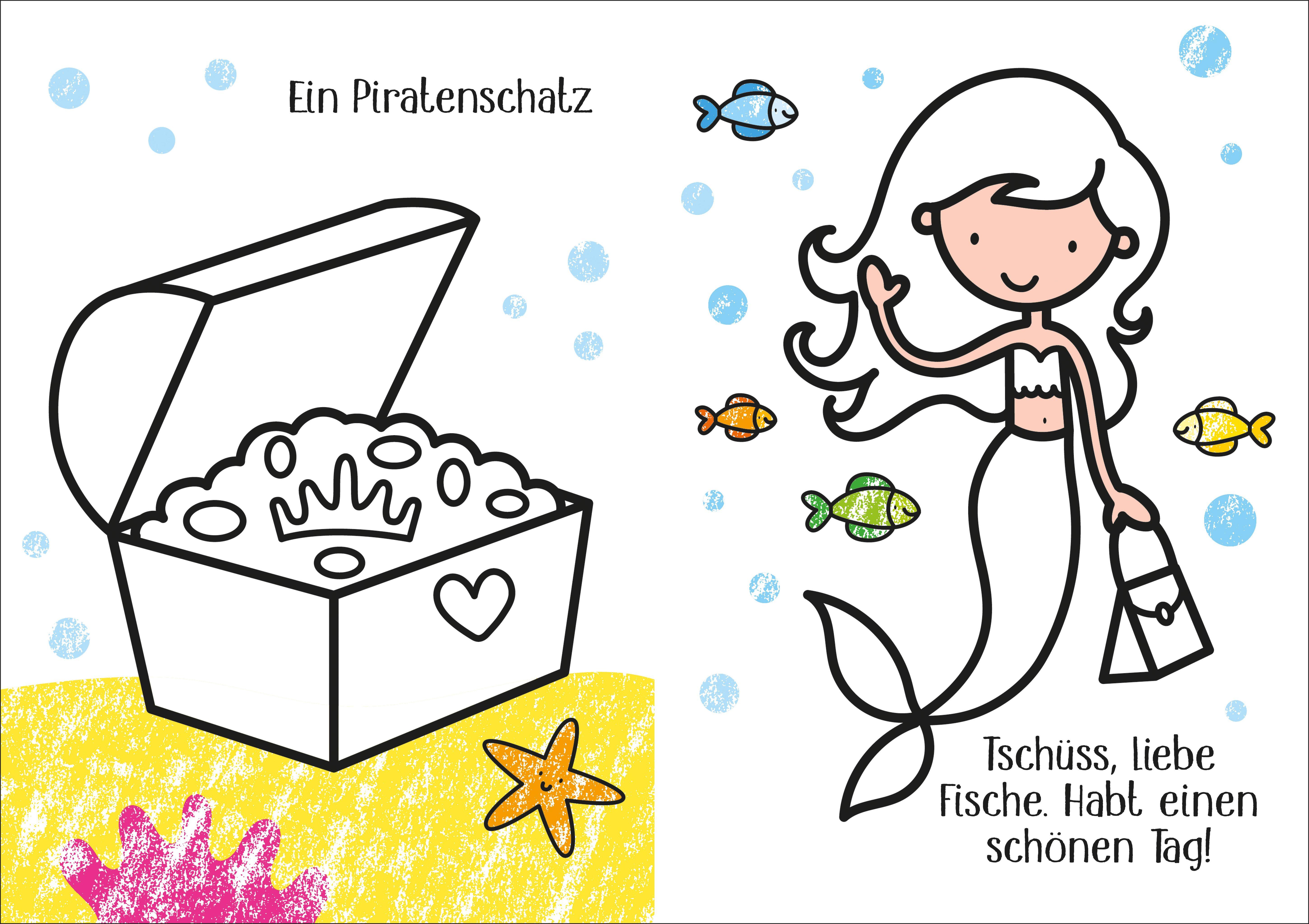 Beispielinhalt (Bild) Kleine Kreativ-Werkstatt - Ganz einfach ausmalen: Meerjungfrauen