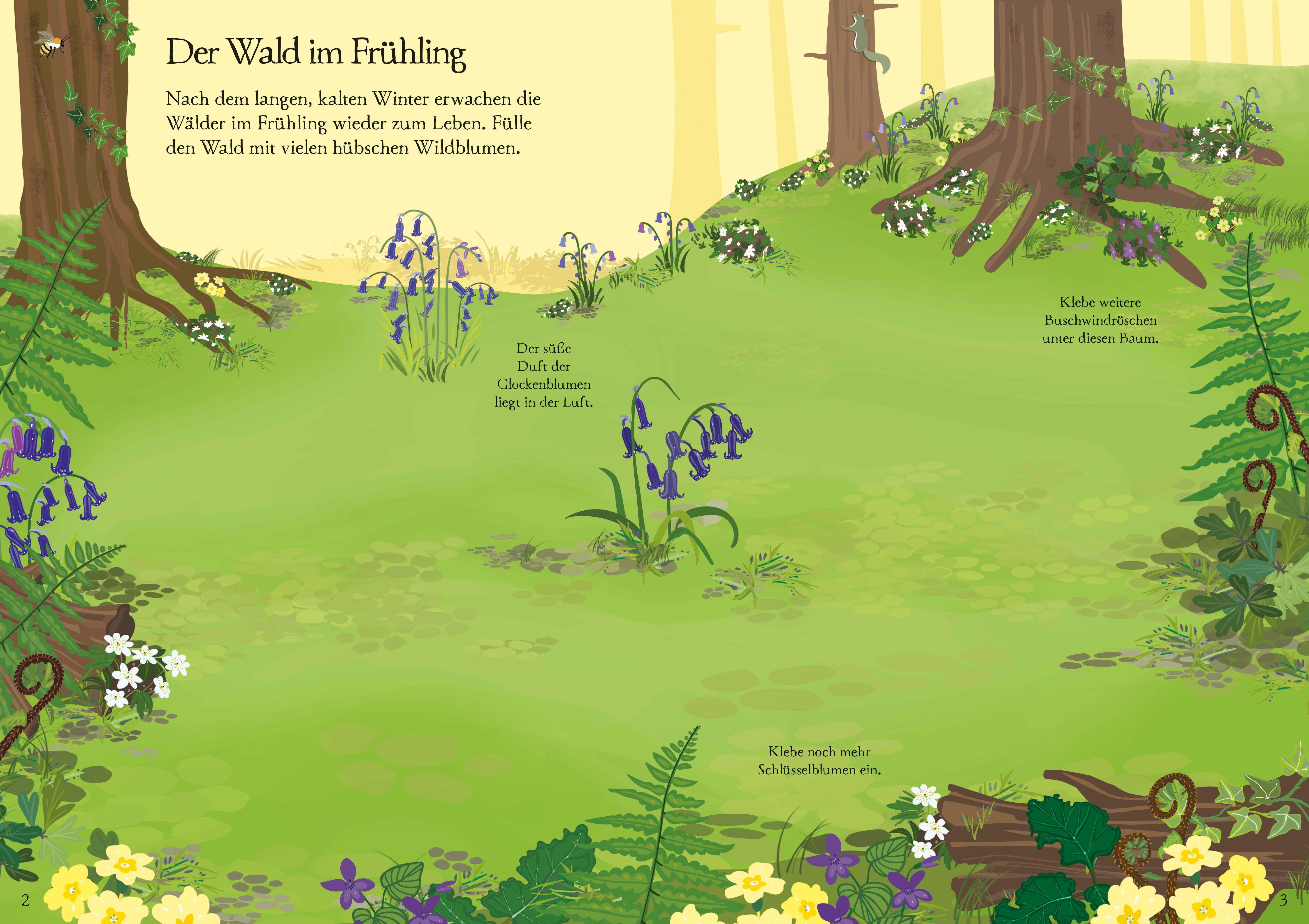 Beispielinhalt (Bild) Mein Immer-wieder-Stickerbuch: Wildblumen