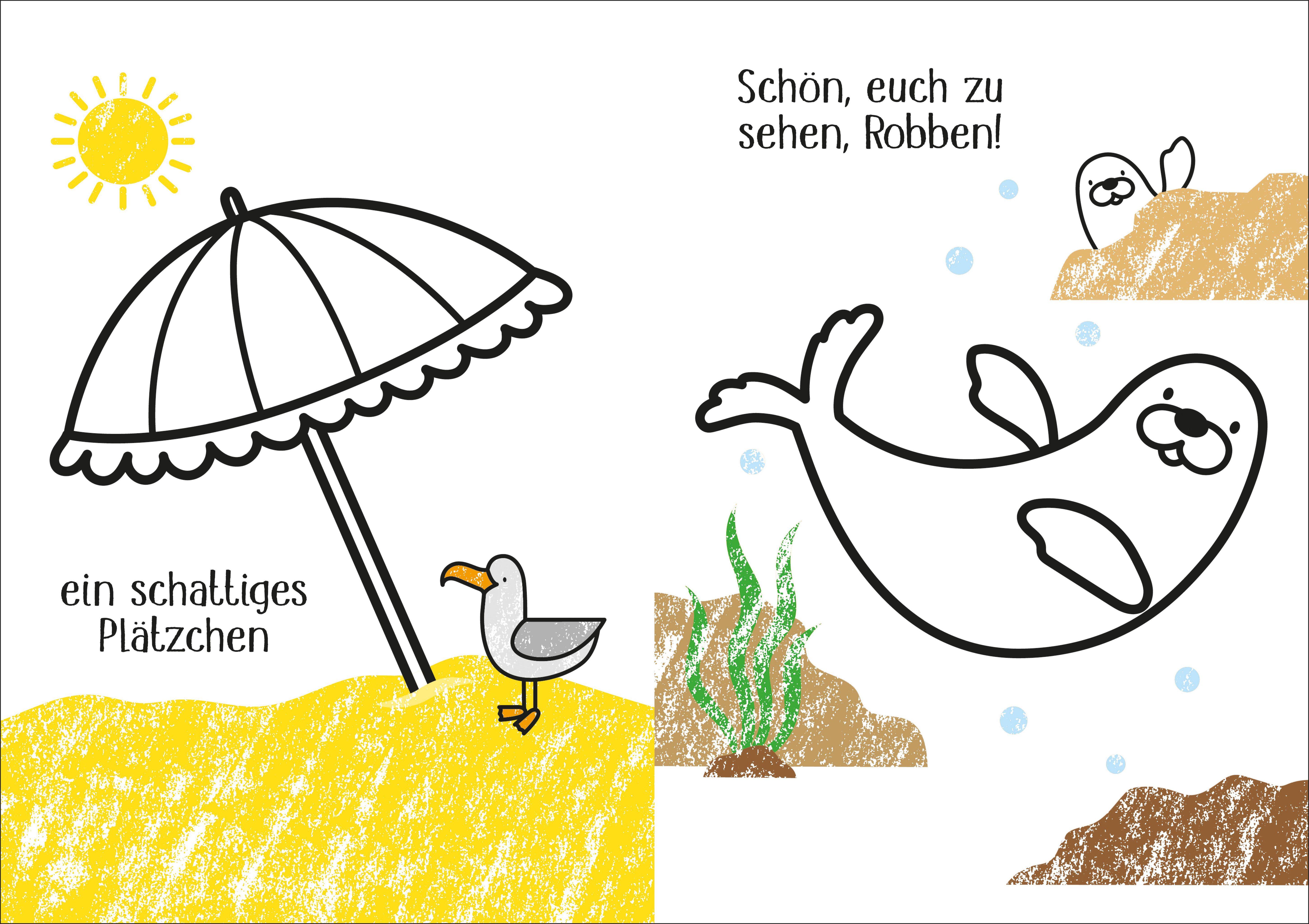 Beispielinhalt (Bild) Kleine Kreativ-Werkstatt - Ganz einfach ausmalen: Am Strand