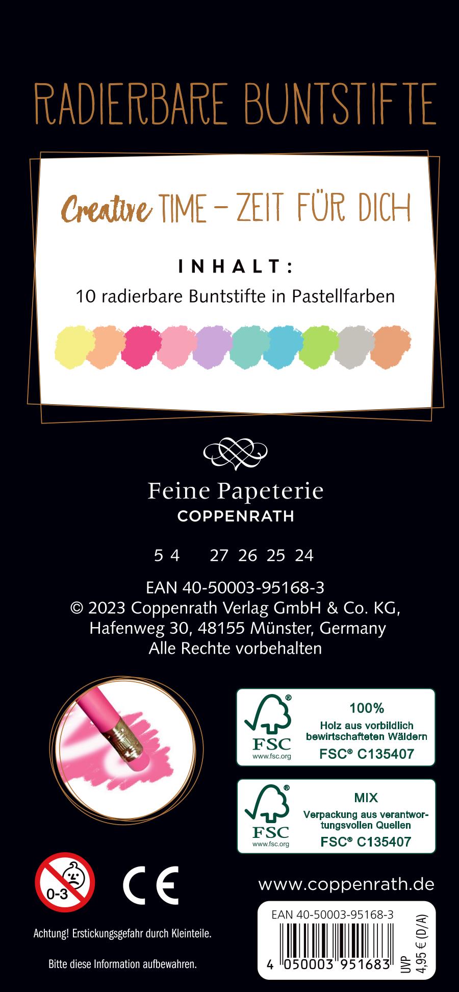 Rückseitencover Radierbare Buntstifte