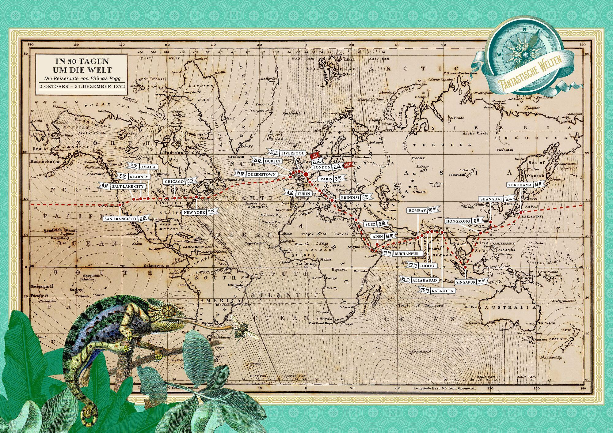Beispielinhalt (Bild) In 80 Tagen um die Welt