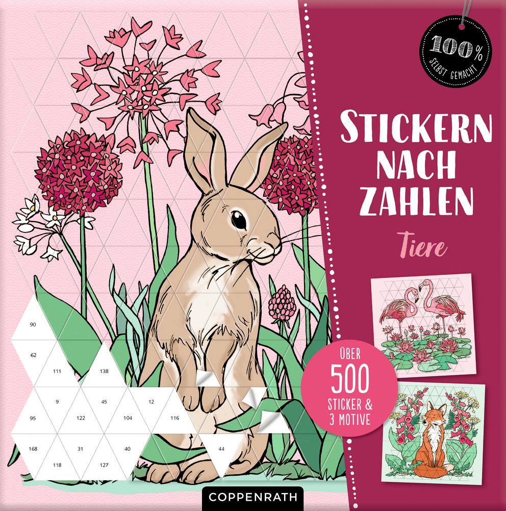 Vorderes Coverbild Stickern nach Zahlen Tiere