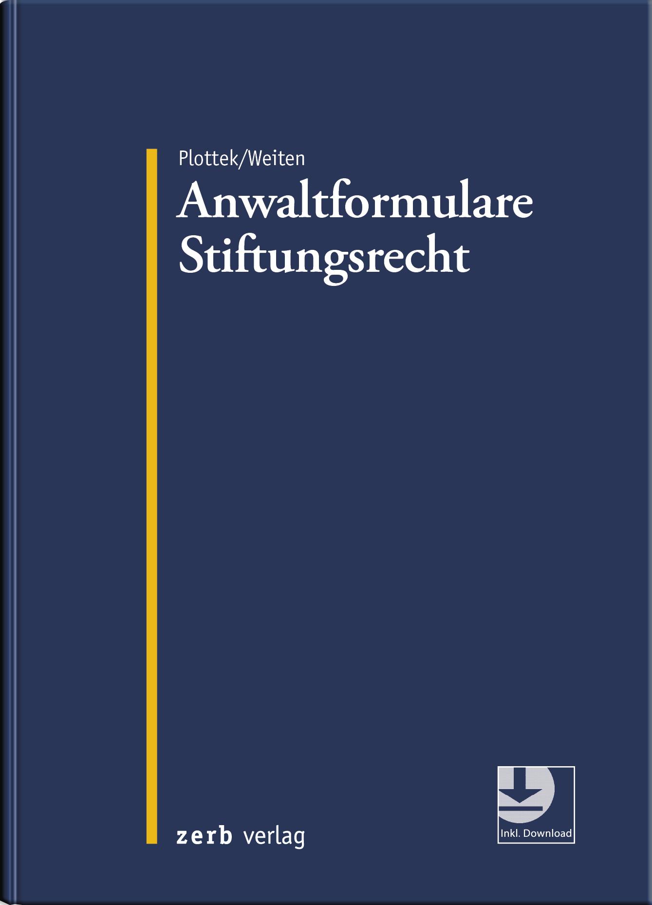 Vorderes Coverbild Anwaltformulare Stiftungsrecht