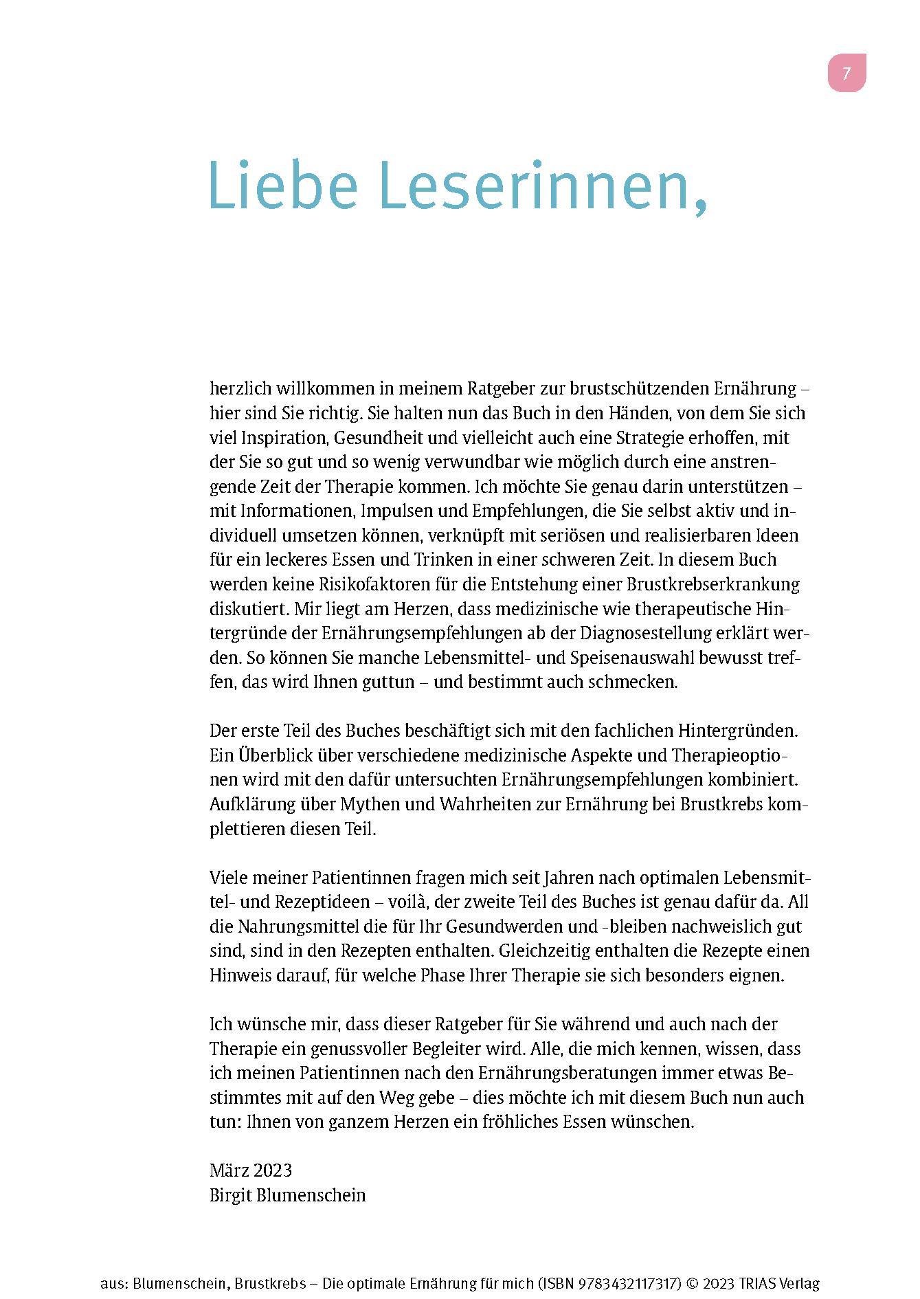 Beispielinhalt (Bild) Brustkrebs - Die optimale Ernährung für mich