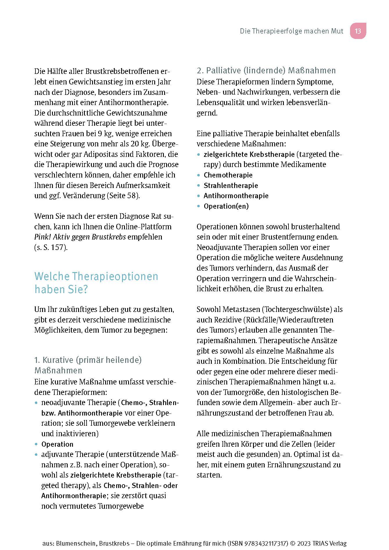 Beispielinhalt (Bild) Brustkrebs - Die optimale Ernährung für mich