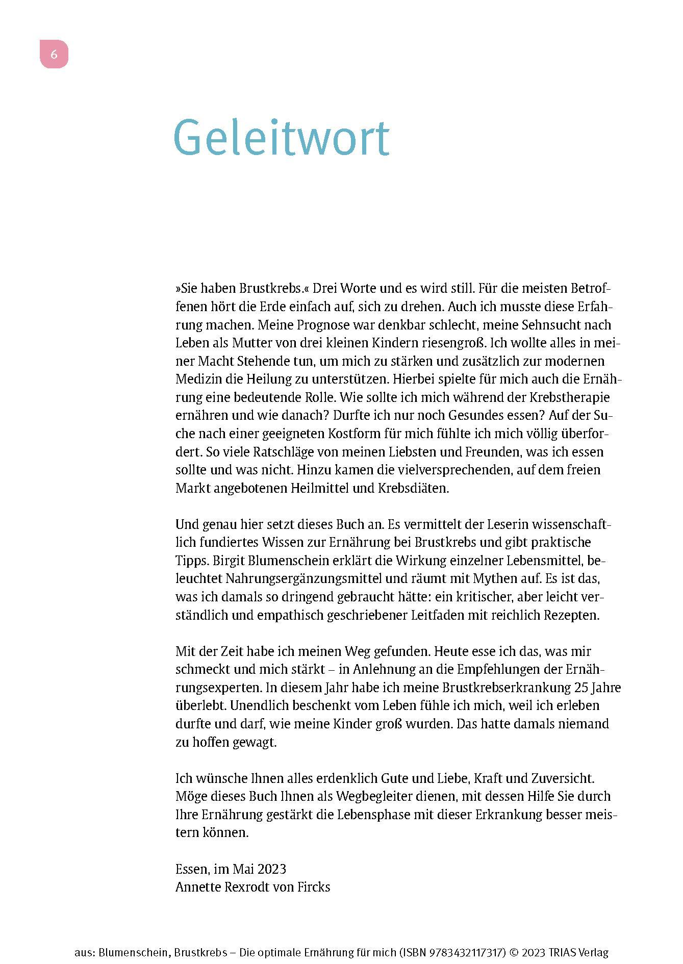 Beispielinhalt (Bild) Brustkrebs - Die optimale Ernährung für mich