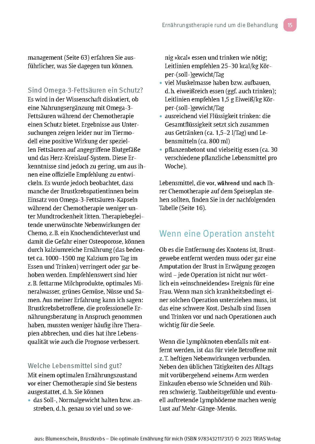 Beispielinhalt (Bild) Brustkrebs - Die optimale Ernährung für mich