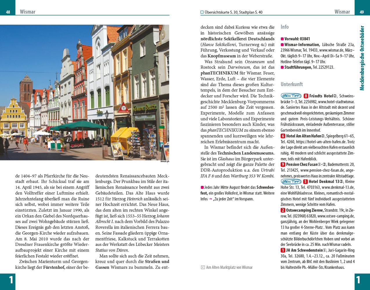 Beispielinhalt (Bild) Reise Know-How Reiseführer Ostseeküste Mecklenburg-Vorpommern