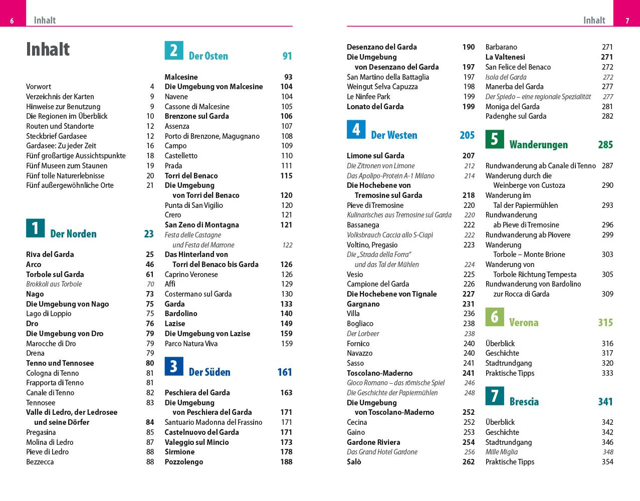 Beispielinhalt (Bild) Reise Know-How Reiseführer Gardasee mit Verona und Brescia - Mit vielen Wandertipps -