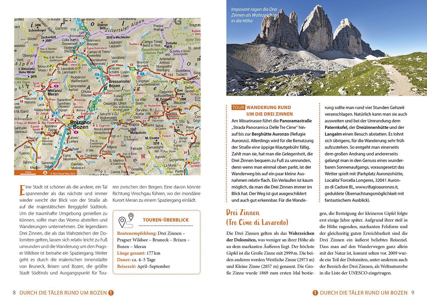 Beispielinhalt (Bild) Reise Know-How Womo & weg: Italien - Die schönsten Touren von den Alpen bis Sizilien