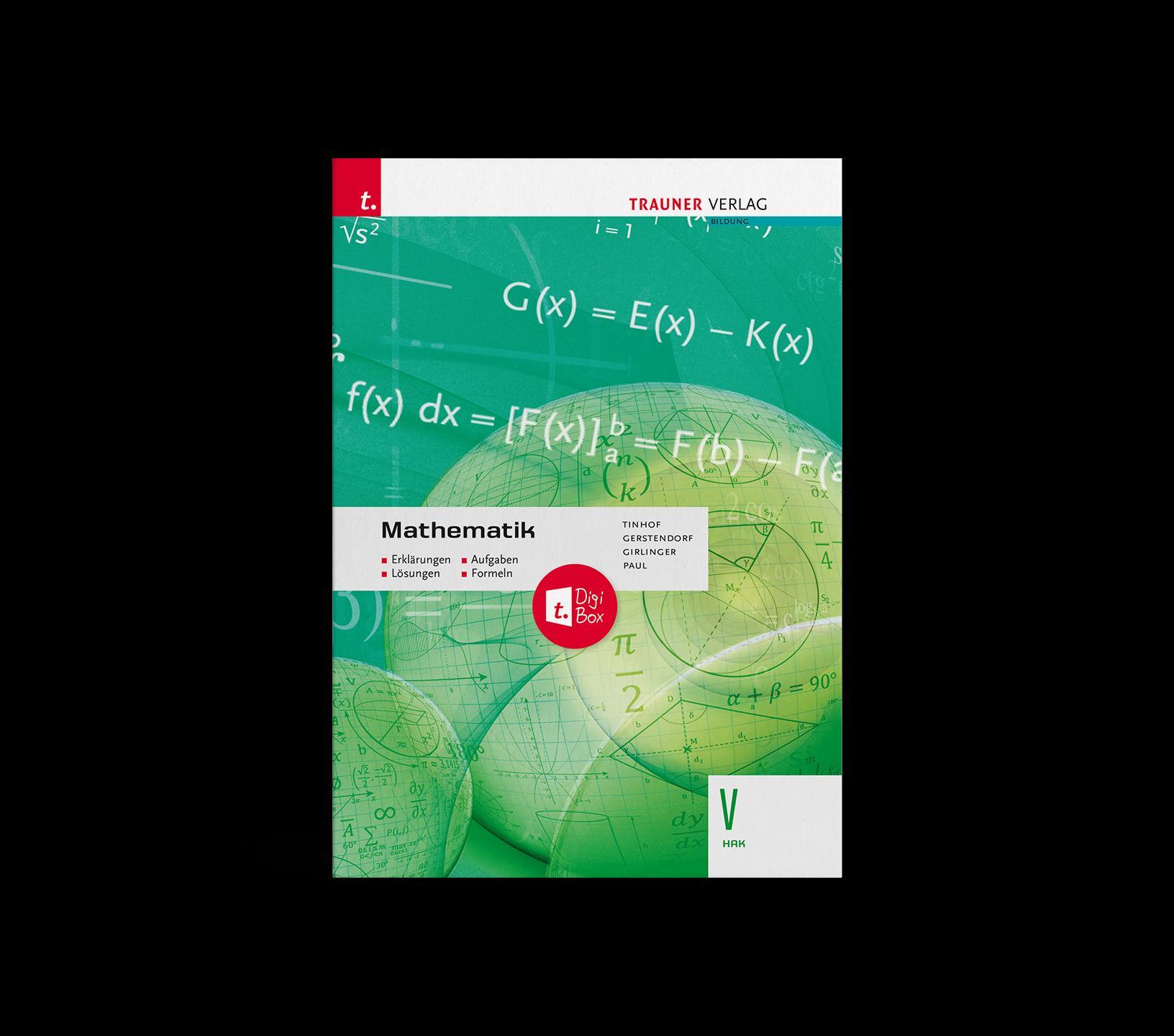 Vorderes Coverbild Mathematik V HAK + TRAUNER-DigiBox - Erklärungen, Aufgaben, Lösungen, Formeln