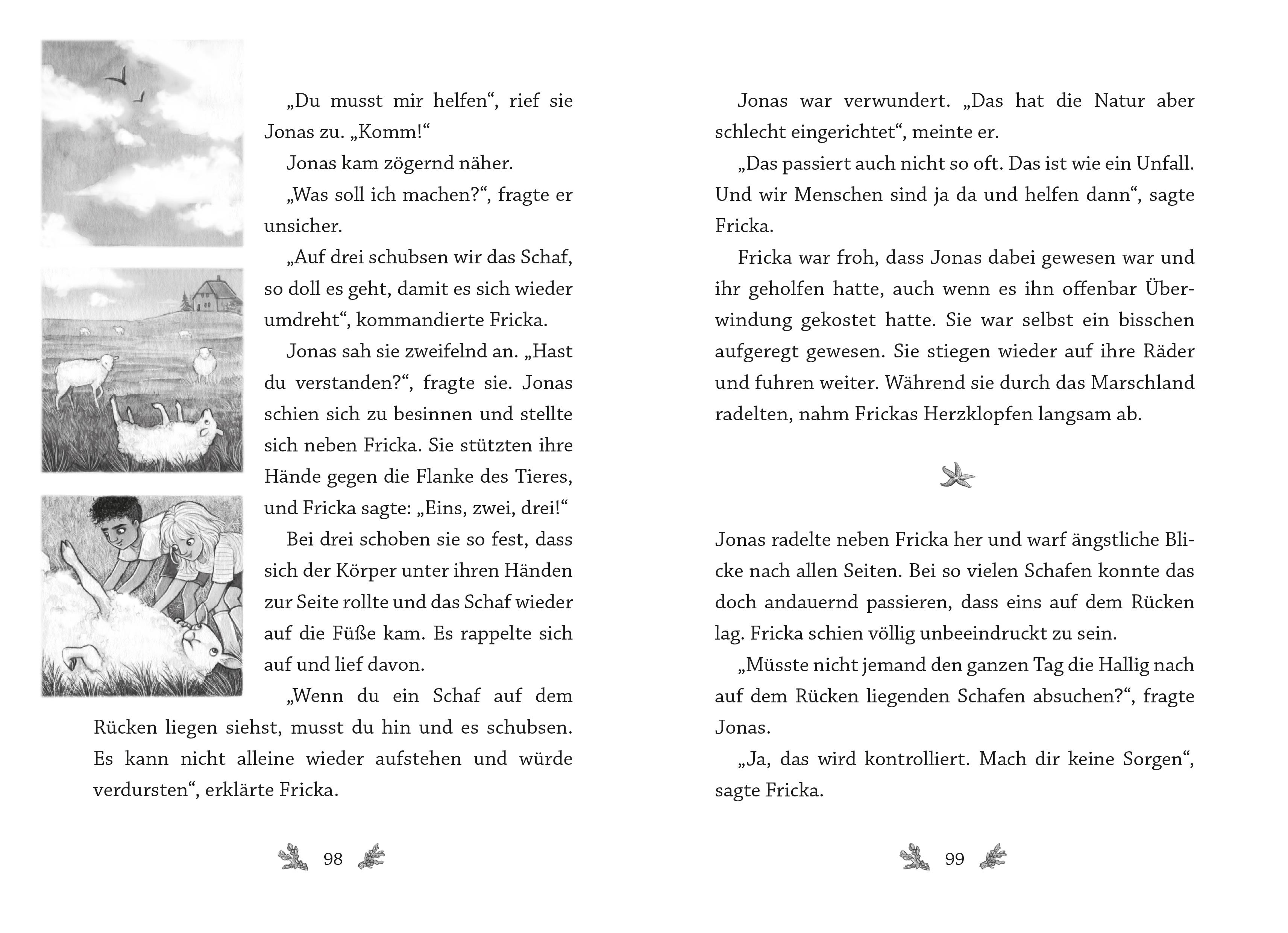 Beispielinhalt (Bild) Jonas und Fricka, Ebbe und Flut