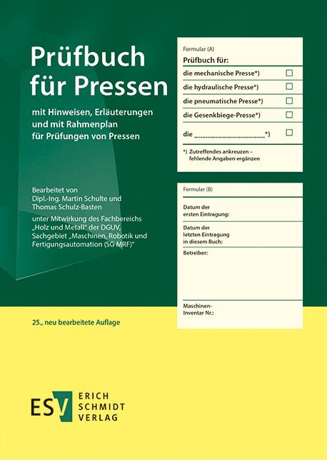 Vorderes Coverbild Prüfbuch für Pressen