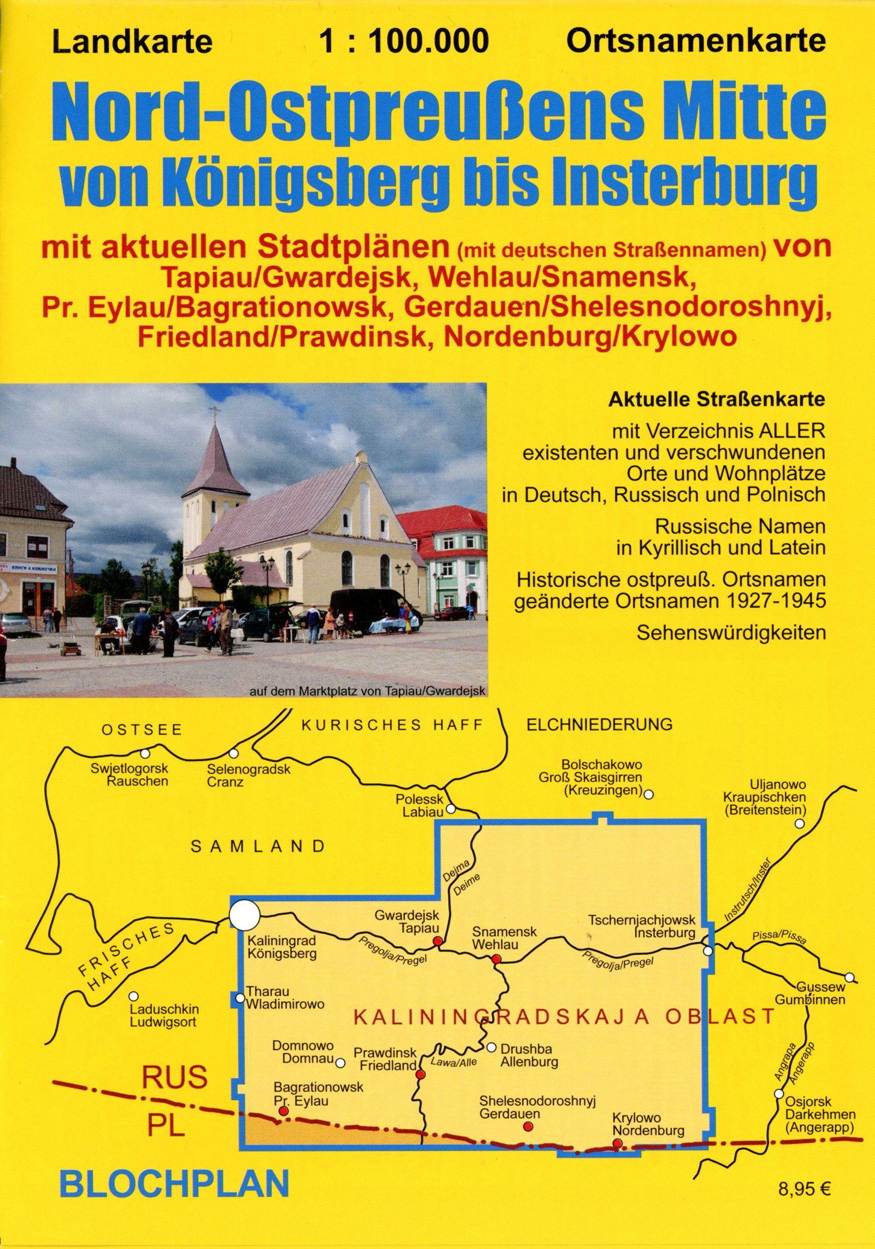 Vorderes Coverbild Landkarte Nord-Ostpreußens Mitte von Königsberg bis Insterburg
