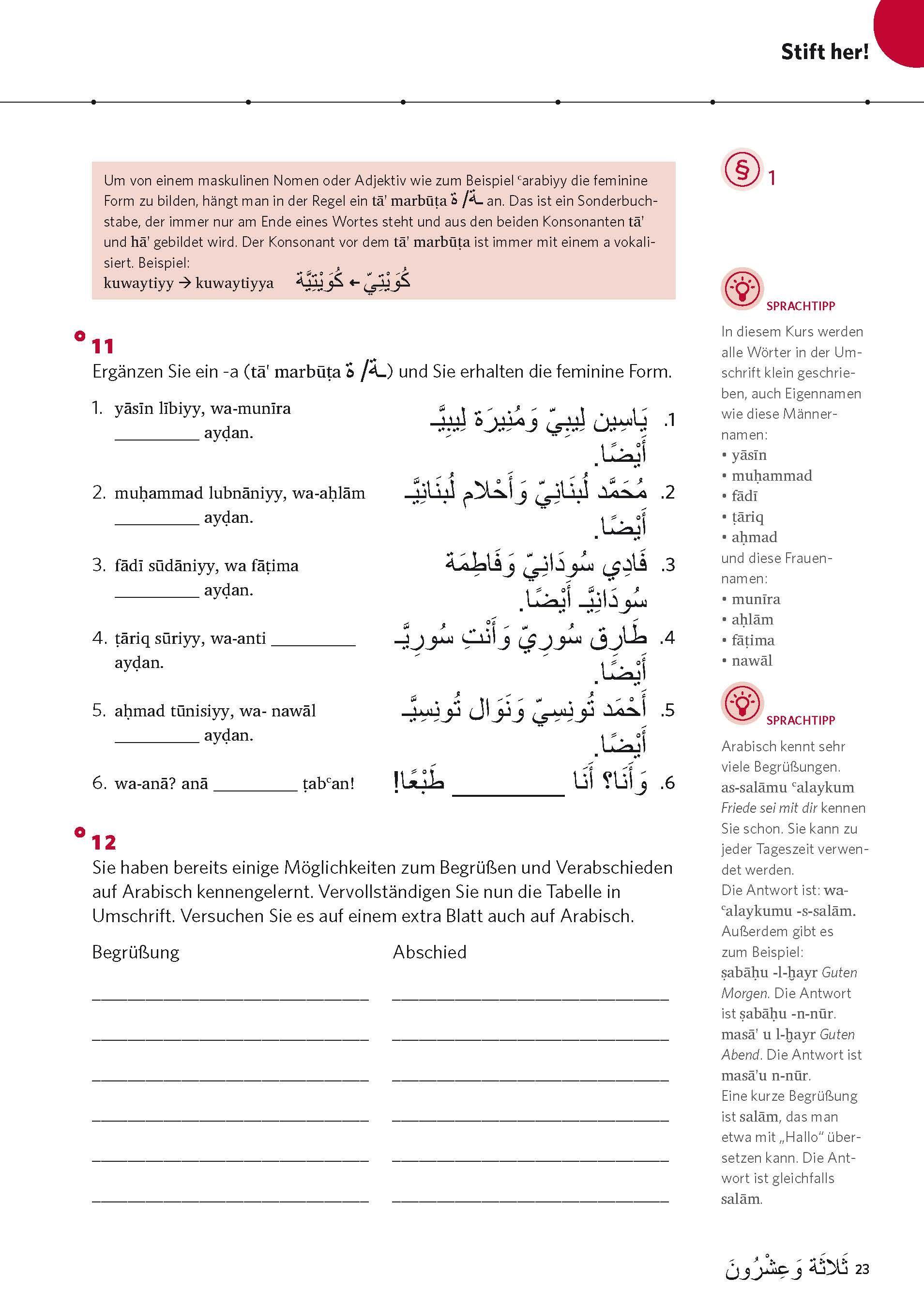 Beispielinhalt (Bild) PONS Power-Sprachkurs Arabisch