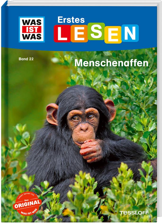 Vorderes Coverbild WAS IST WAS Erstes Lesen Band 22. Menschenaffen