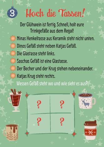 Beispielinhalt (Bild) Rätseladventskalender to go 6