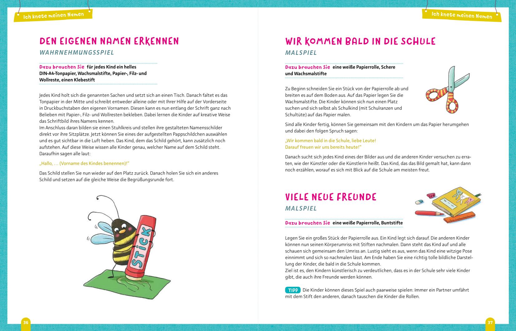 Beispielinhalt (Bild) Spiel- und Lernideen für Vorschulkinder