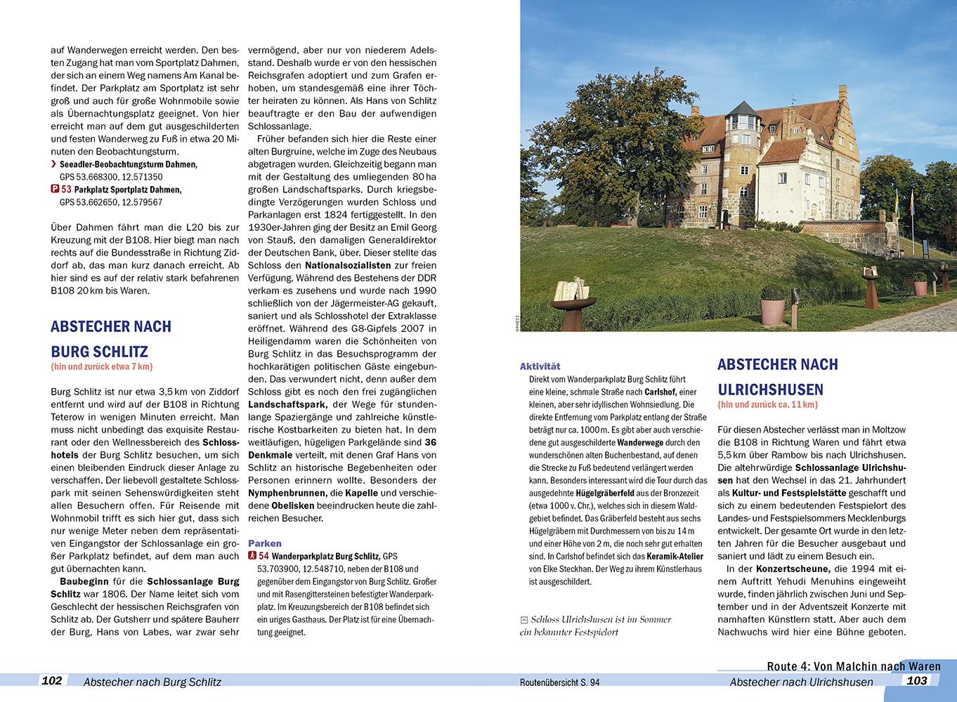 Beispielinhalt (Bild) Reise Know-How Wohnmobil-Tourguide Mecklenburgische Seenplatte