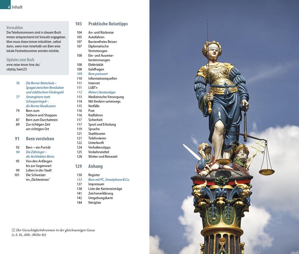 Beispielinhalt (Bild) Reise Know-How CityTrip Bern