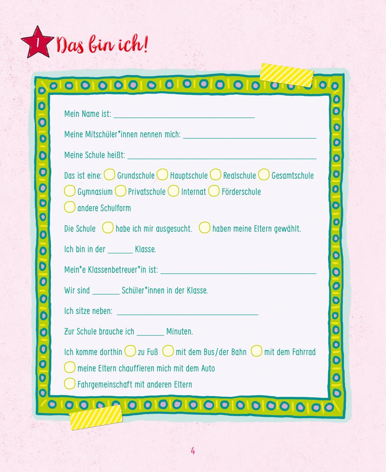 Beispielinhalt (Bild) #buch4you: Dein Schultagebuch