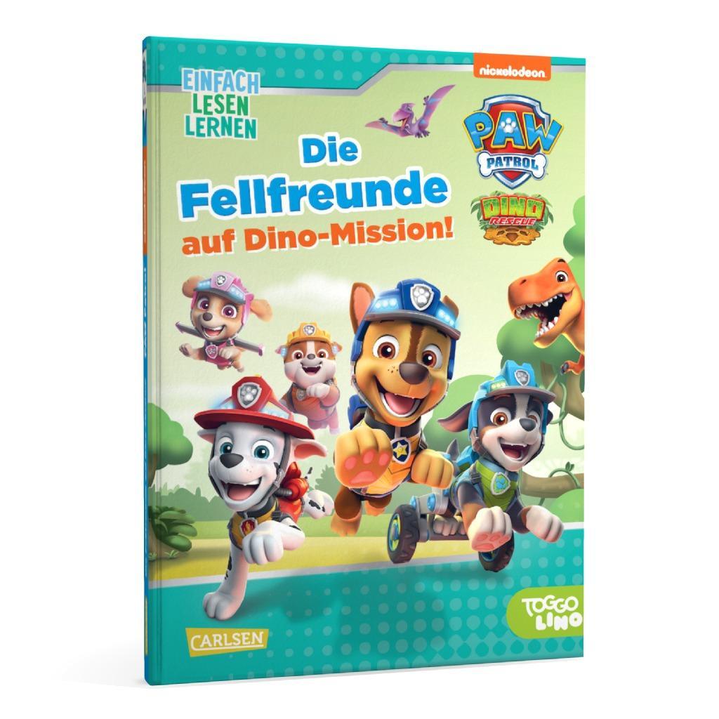 Beispielinhalt (Bild) PAW Patrol Erstlesebuch: Die Fellfreunde auf Dino-Mission!