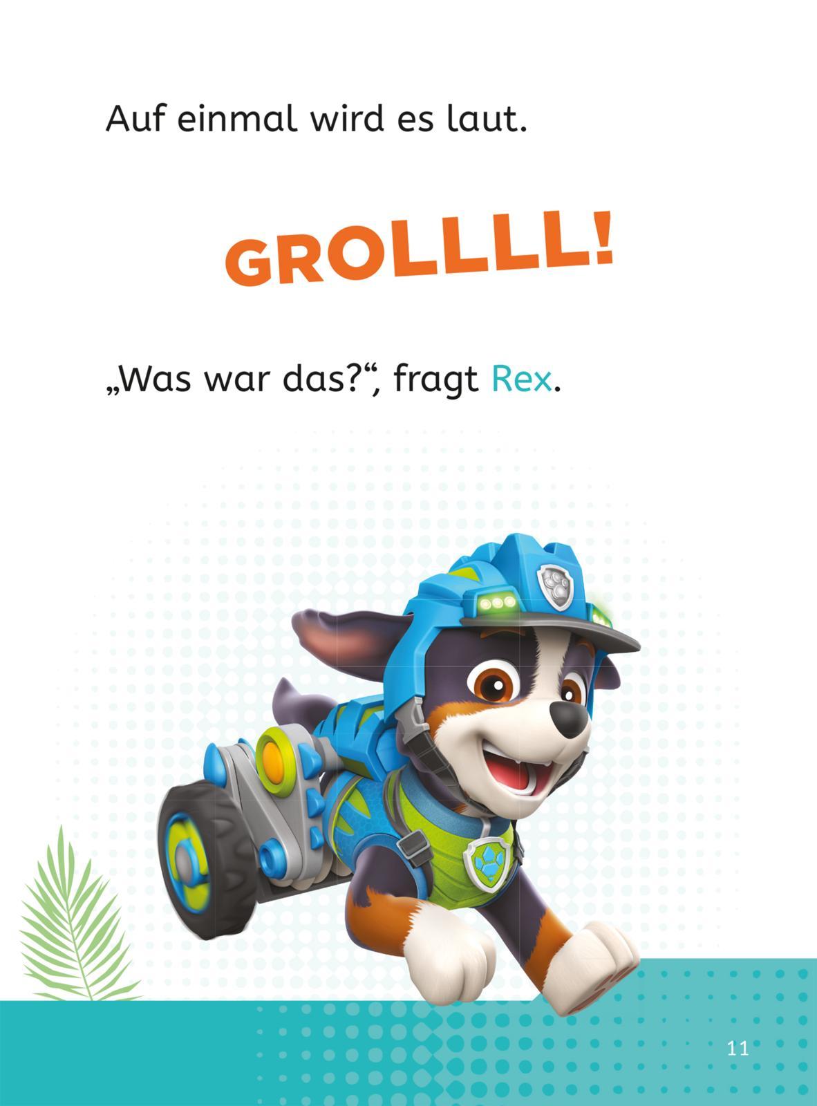 Beispielinhalt (Bild) PAW Patrol Erstlesebuch: Die Fellfreunde auf Dino-Mission!