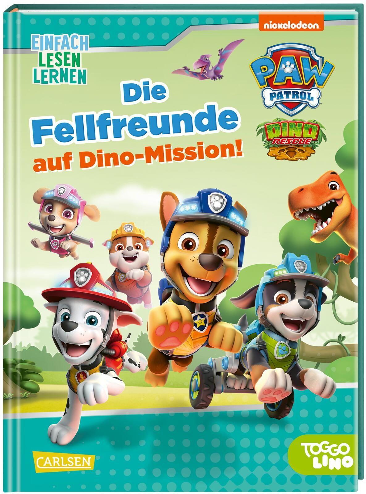 Vorderes Coverbild PAW Patrol Erstlesebuch: Die Fellfreunde auf Dino-Mission!