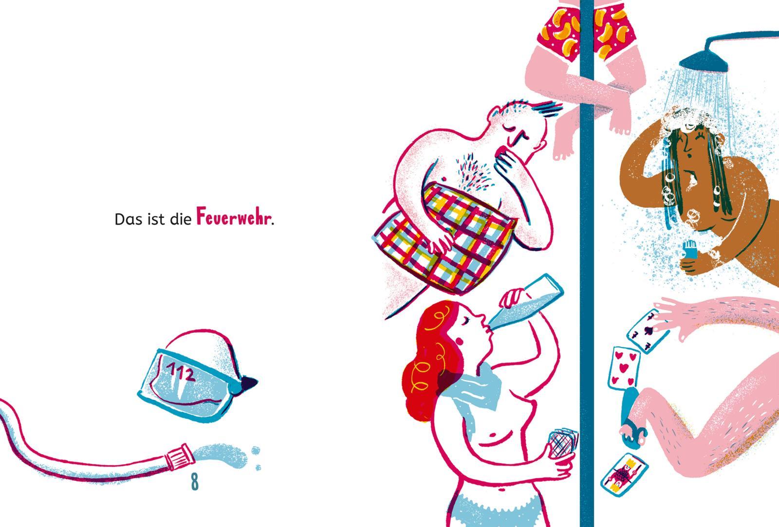 Beispielinhalt (Bild) Die Feuerwehr kommt nackig her