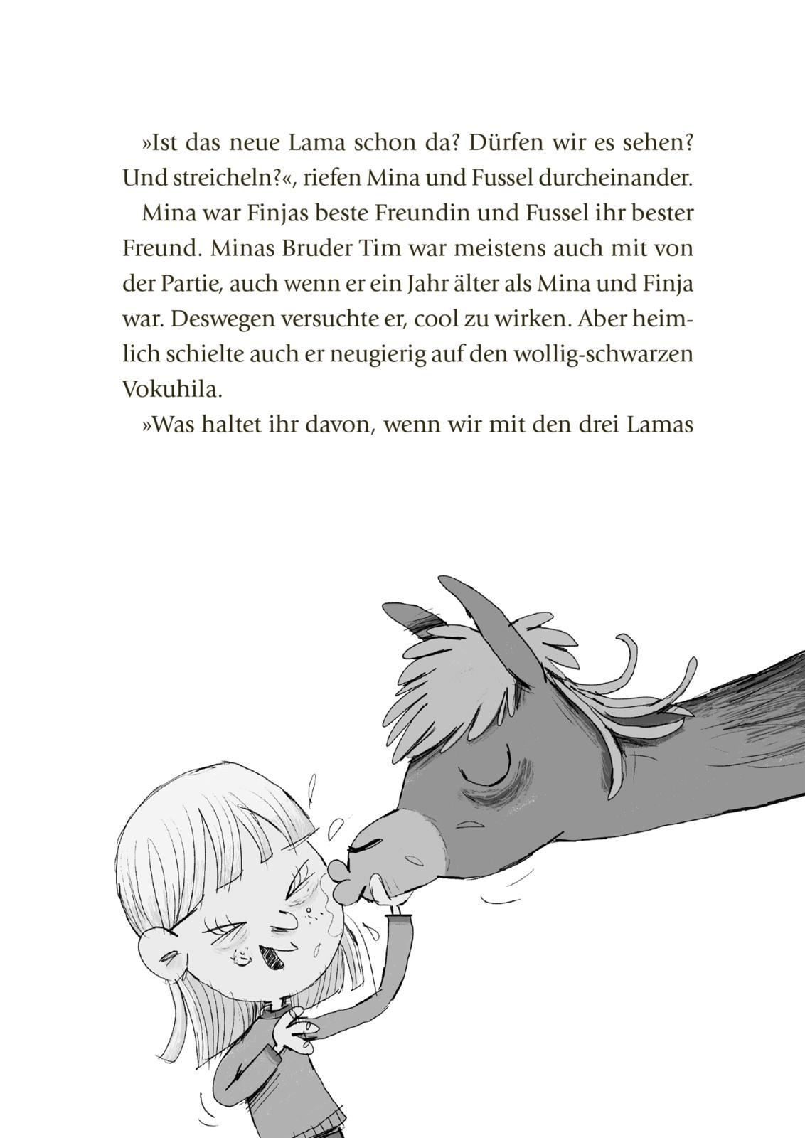 Beispielinhalt (Bild) Die Lama-Gang. Mit Herz und Spucke 1: Ein Fall für alle Felle
