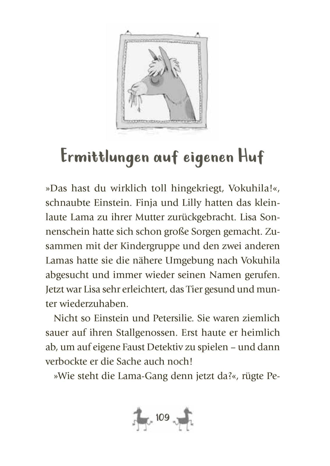 Beispielinhalt (Bild) Die Lama-Gang. Mit Herz und Spucke 1: Ein Fall für alle Felle
