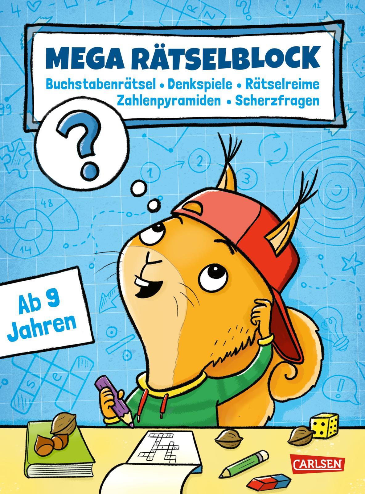 Vorderes Coverbild Mega Rätselblock - Buchstabenrätsel, Denkspiele, Zahlenpyramiden, Rätselreime, Scherzfragen