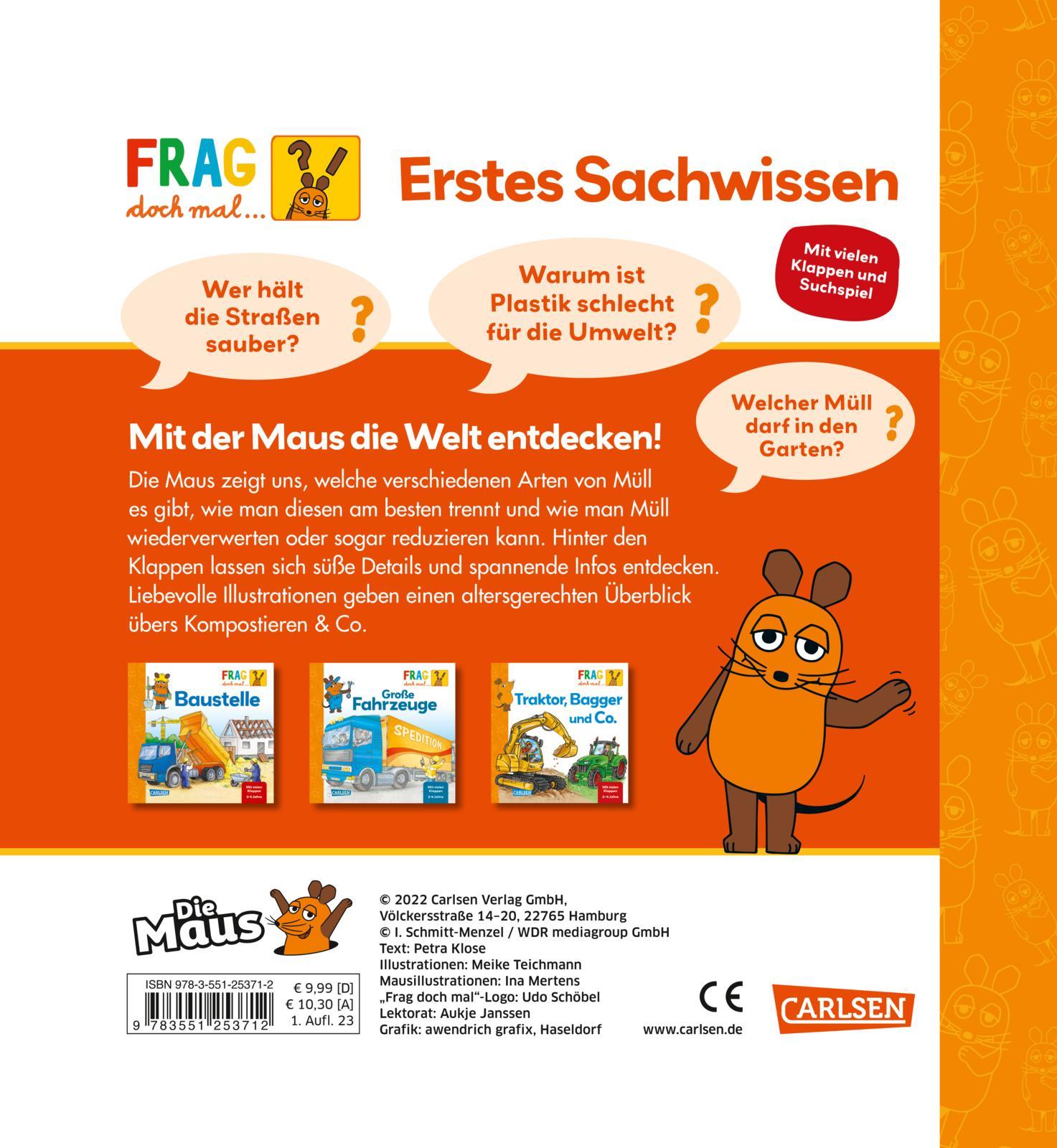 Rückseitencover Frag doch mal ... die Maus: Müllabfuhr und Recycling