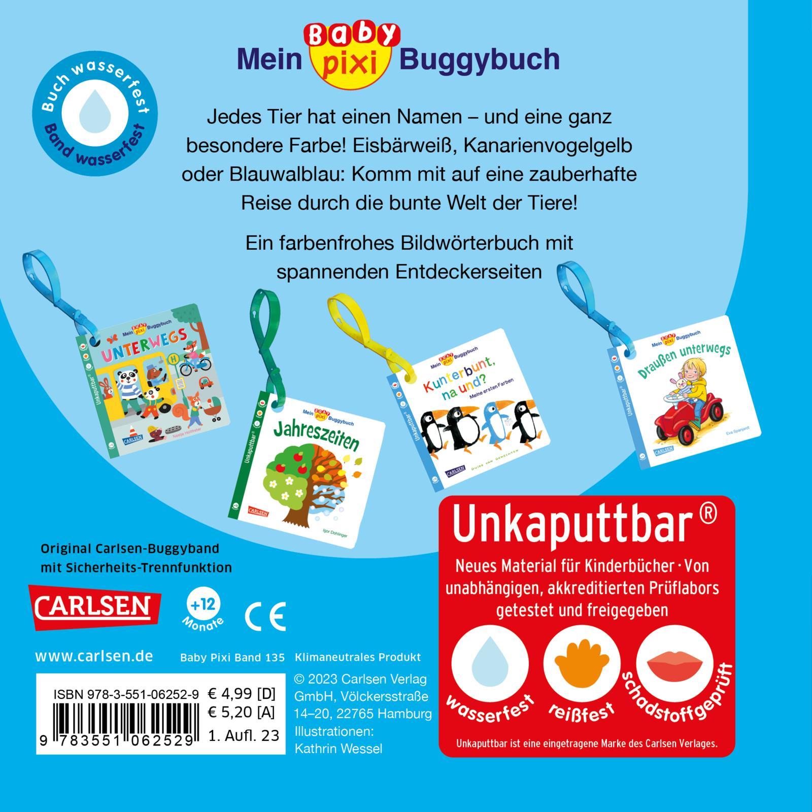 Rückseitencover Baby Pixi (unkaputtbar) 135: Mein Baby-Pixi-Buggybuch: Blauwalblau und andere tolle Farben