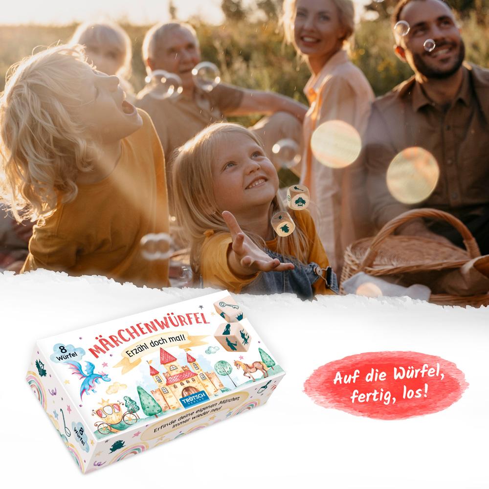 Beispielinhalt (Bild) Trötsch Würfelset Märchenwürfel Erzähl doch mal