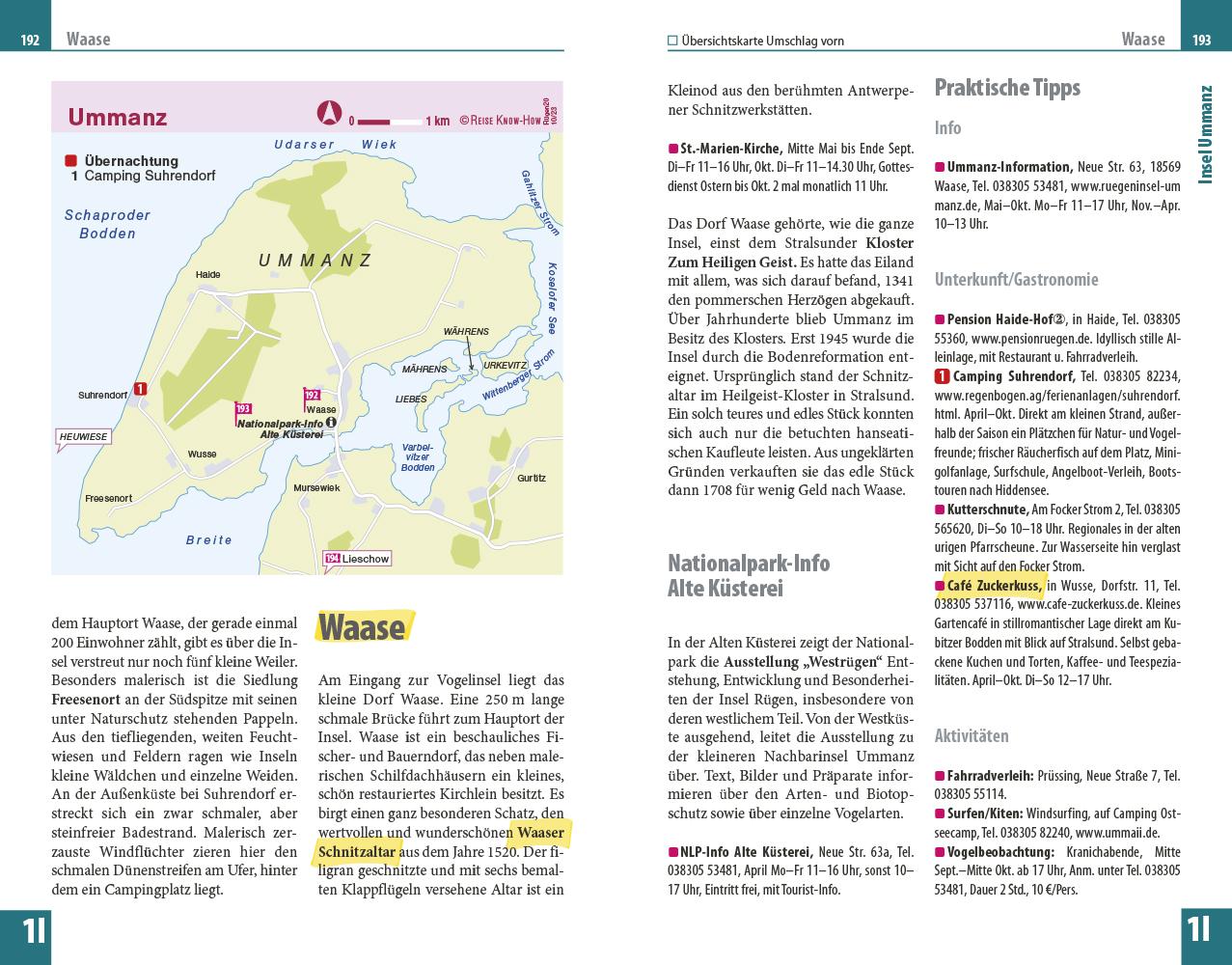 Beispielinhalt (Bild) Reise Know-How Reiseführer Rügen, Hiddensee, Stralsund