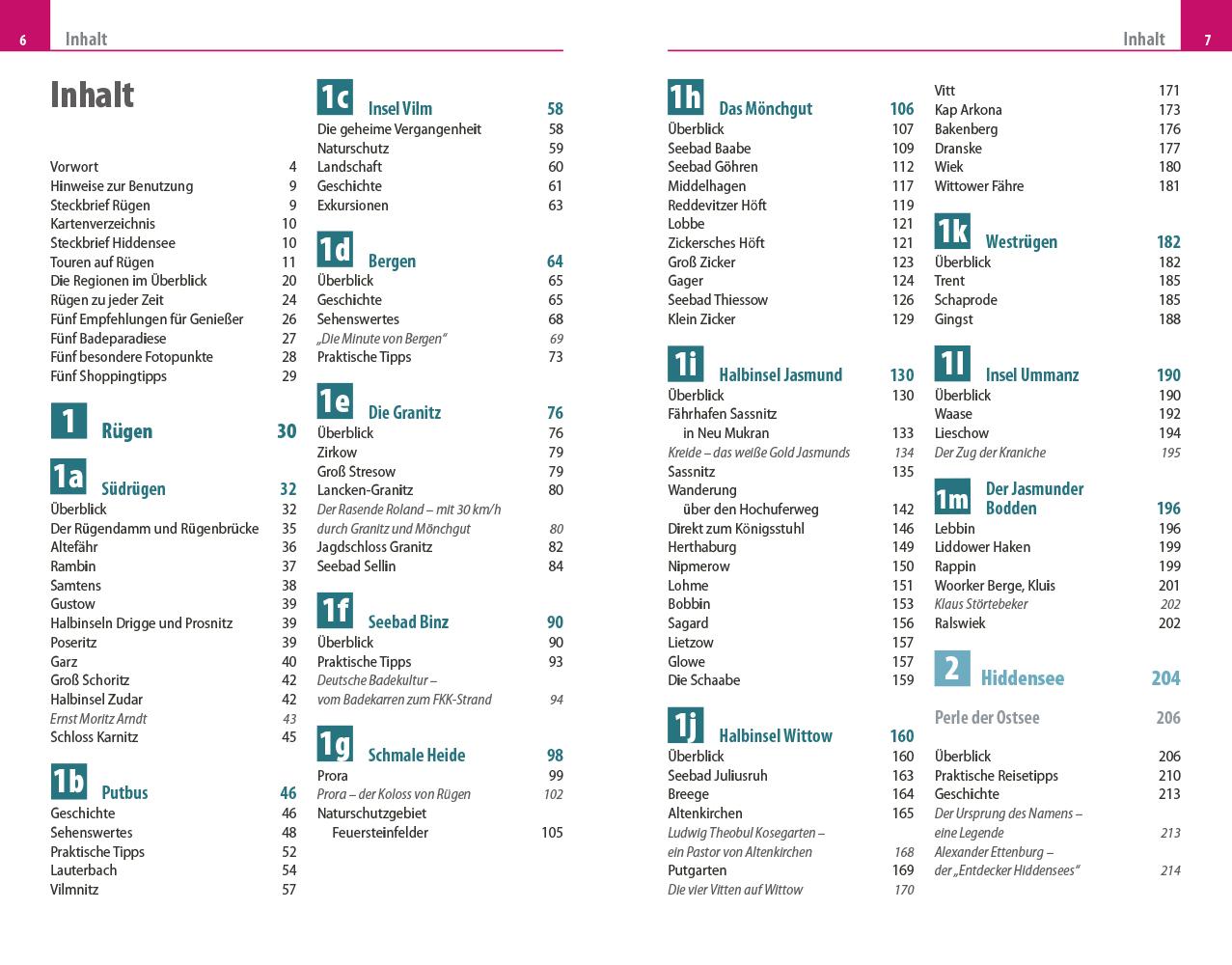 Beispielinhalt (Bild) Reise Know-How Reiseführer Rügen, Hiddensee, Stralsund