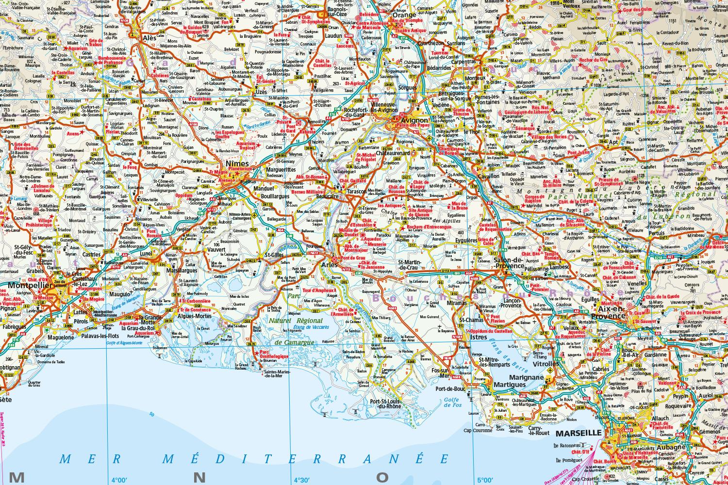 Beispielinhalt (Bild) Reise Know-How Landkarte Südfrankreich / Southern France (1:425.000)