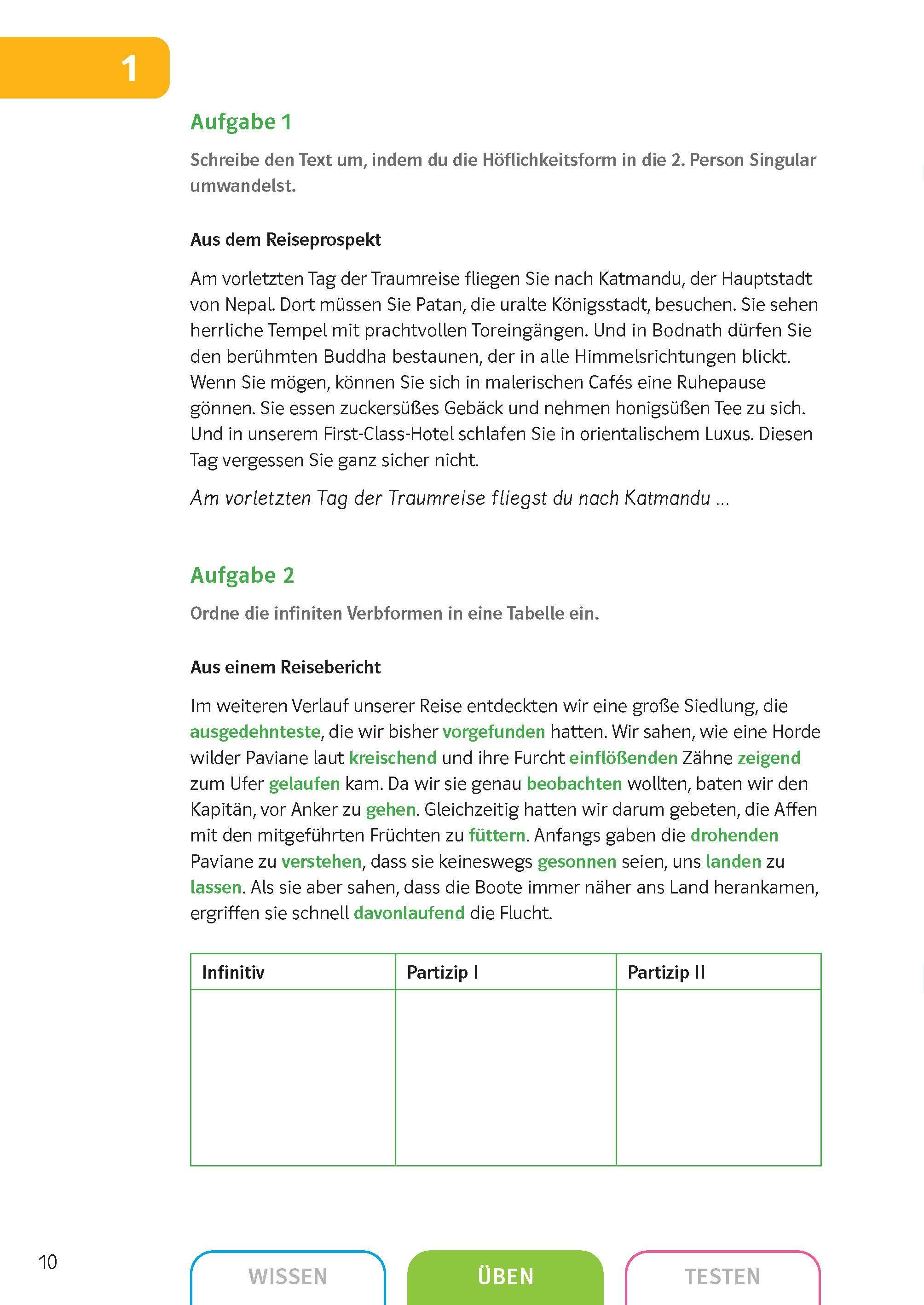 Beispielinhalt (Bild) Sicher in Deutsch Grammatik 7./8. Klasse