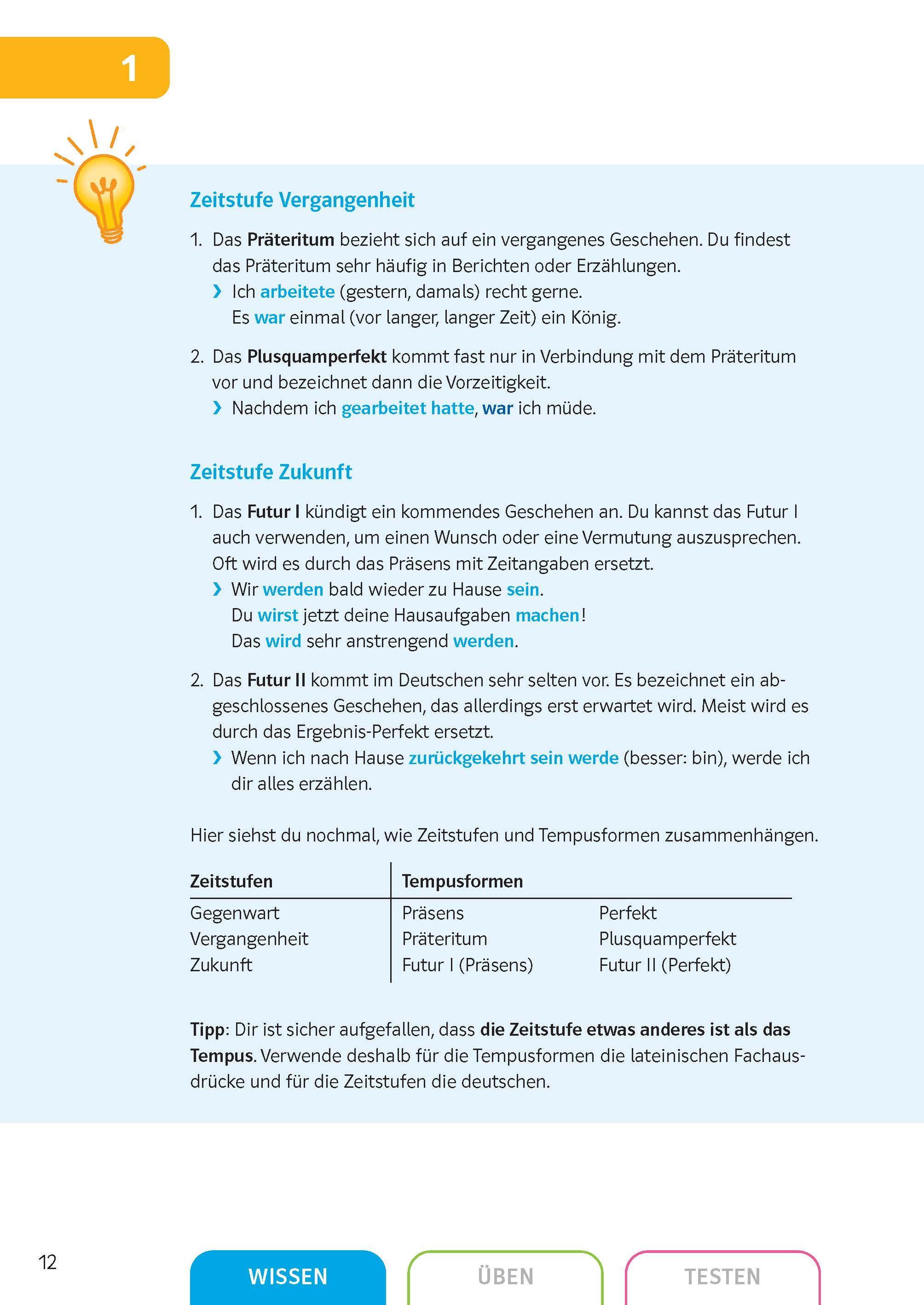 Beispielinhalt (Bild) Sicher in Deutsch Grammatik 7./8. Klasse