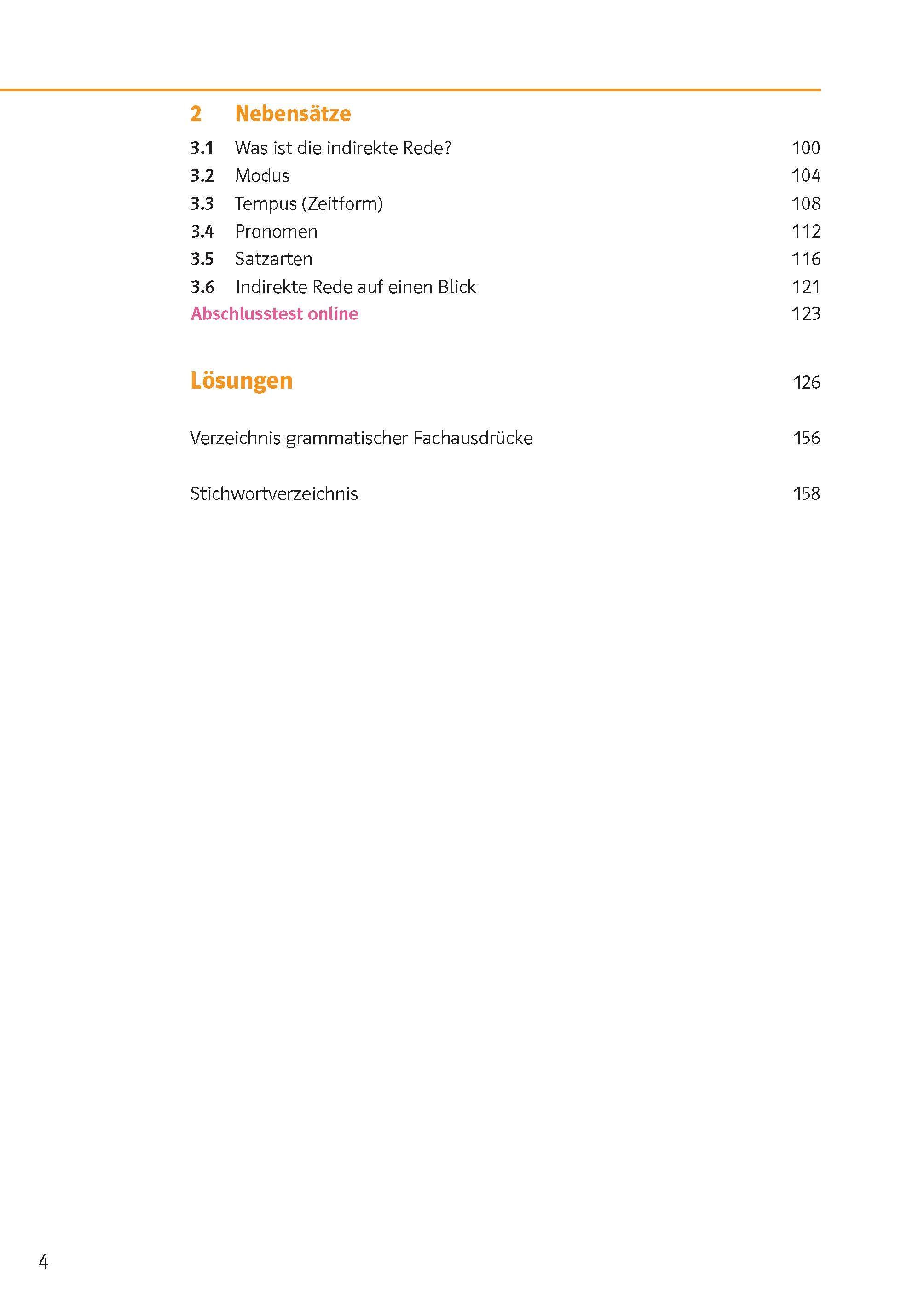 Beispielinhalt (Bild) Sicher in Deutsch Grammatik 7./8. Klasse