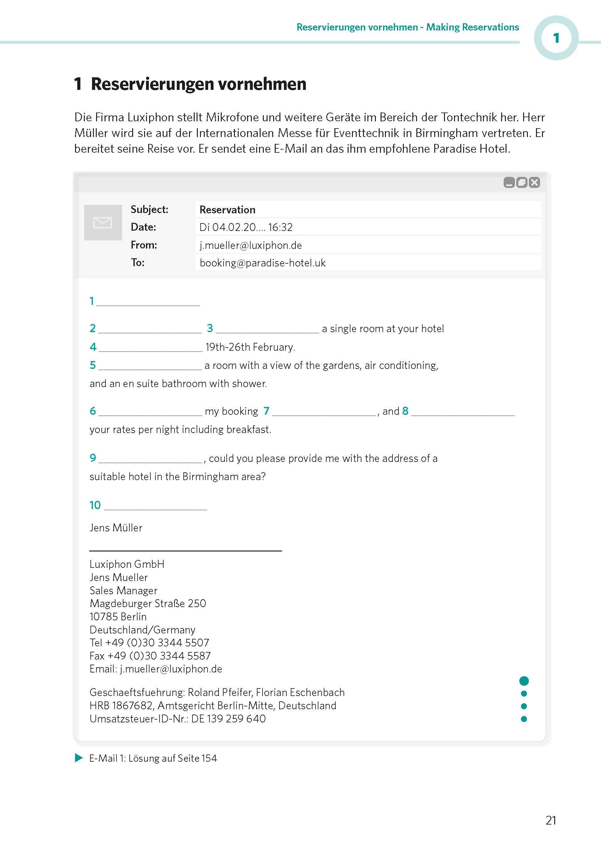 Beispielinhalt (Bild) PONS Bürokommunikation Englisch