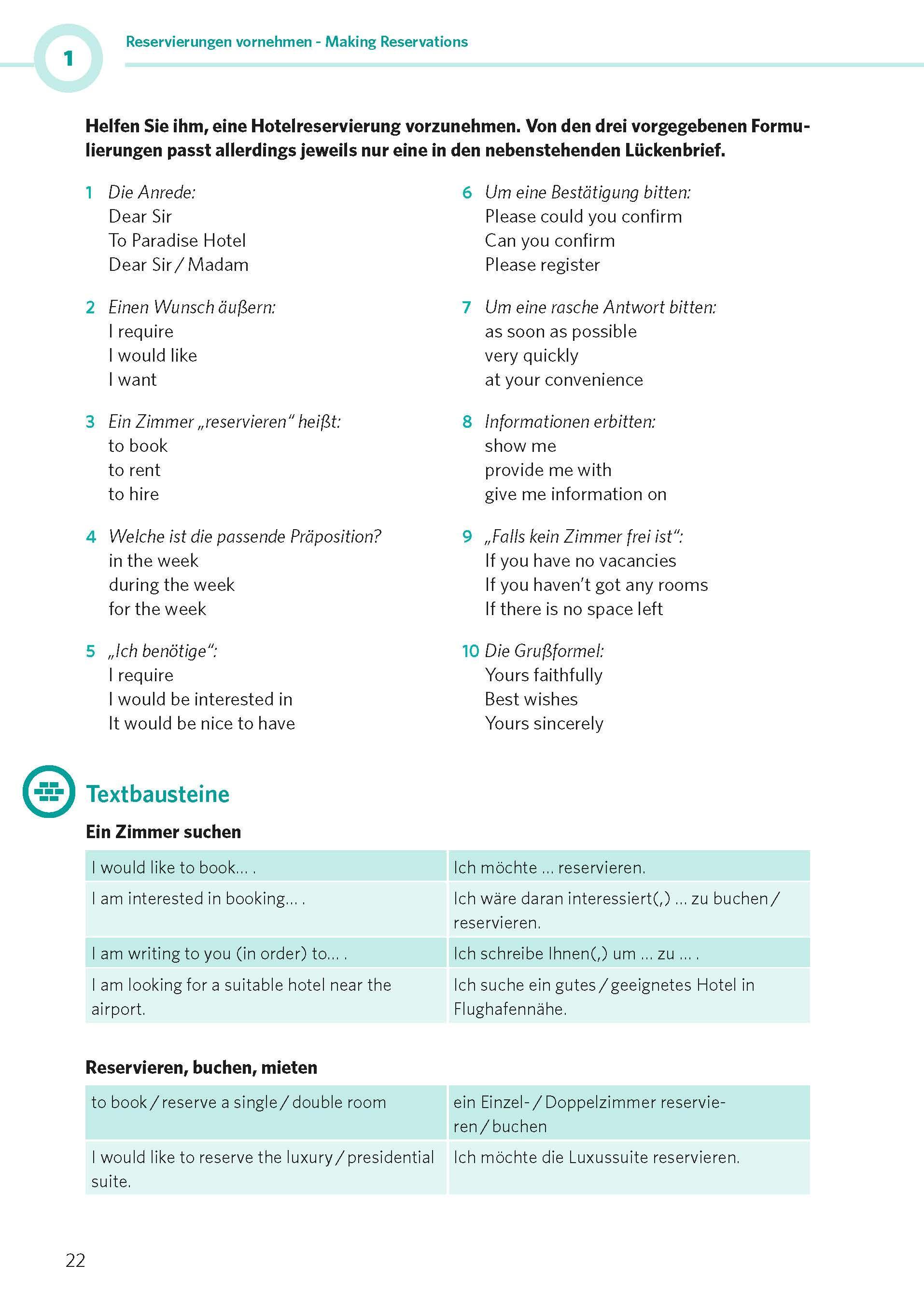 Beispielinhalt (Bild) PONS Bürokommunikation Englisch