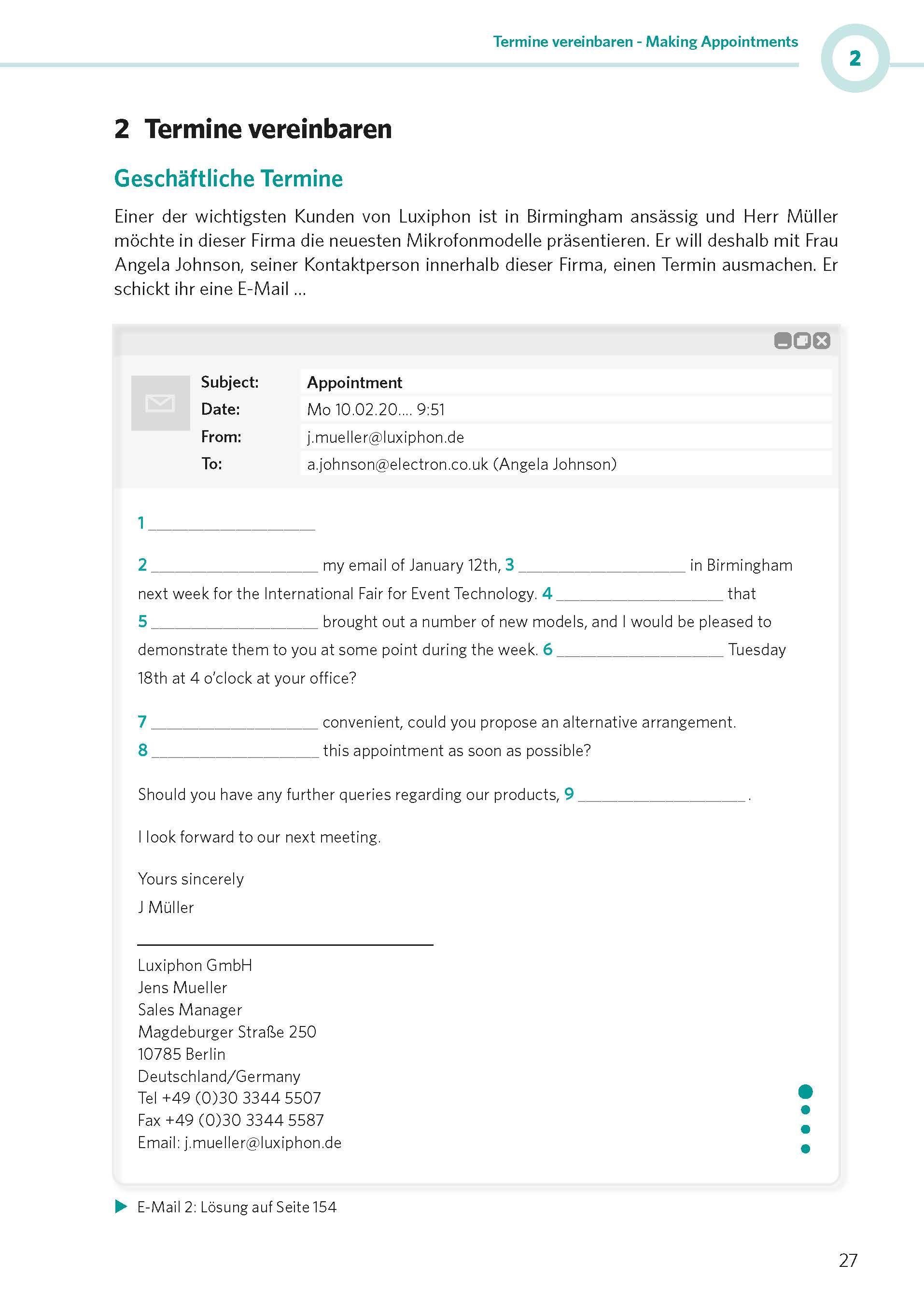 Beispielinhalt (Bild) PONS Bürokommunikation Englisch